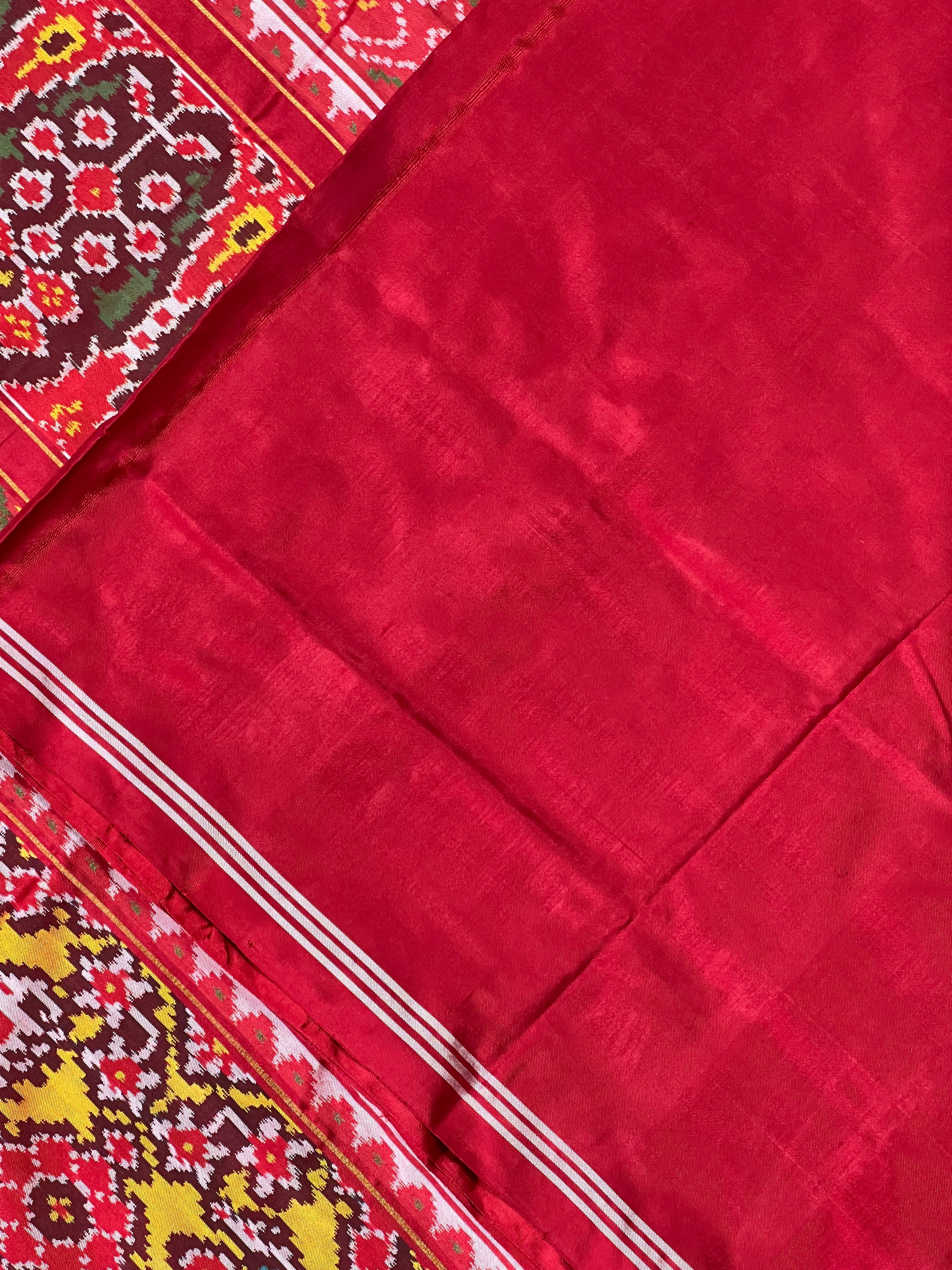 Yellow Fusion Design Handwoven Patola Silk Saree