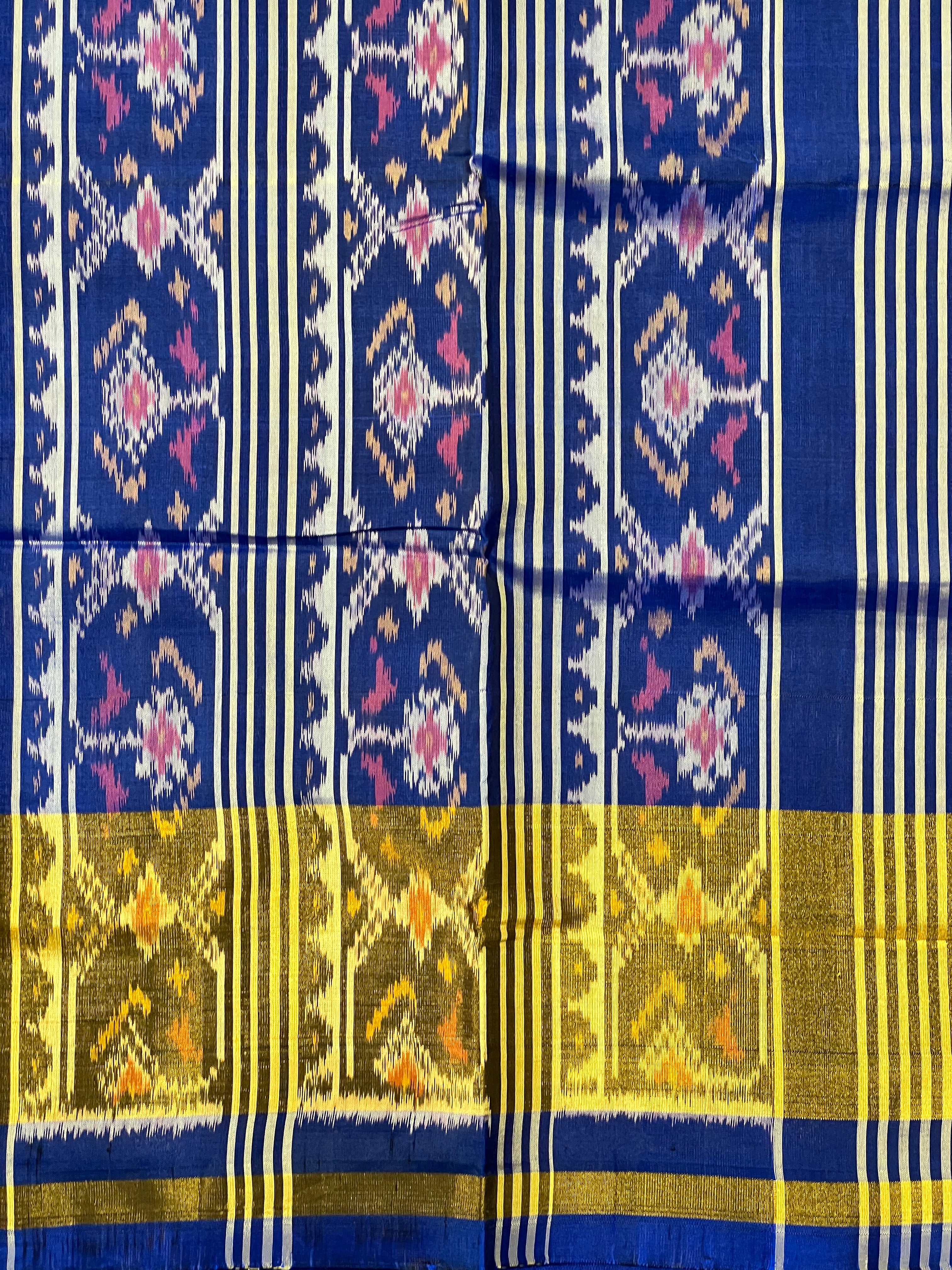 Navratna Traditional Design Handwoven Patola Silk Saree