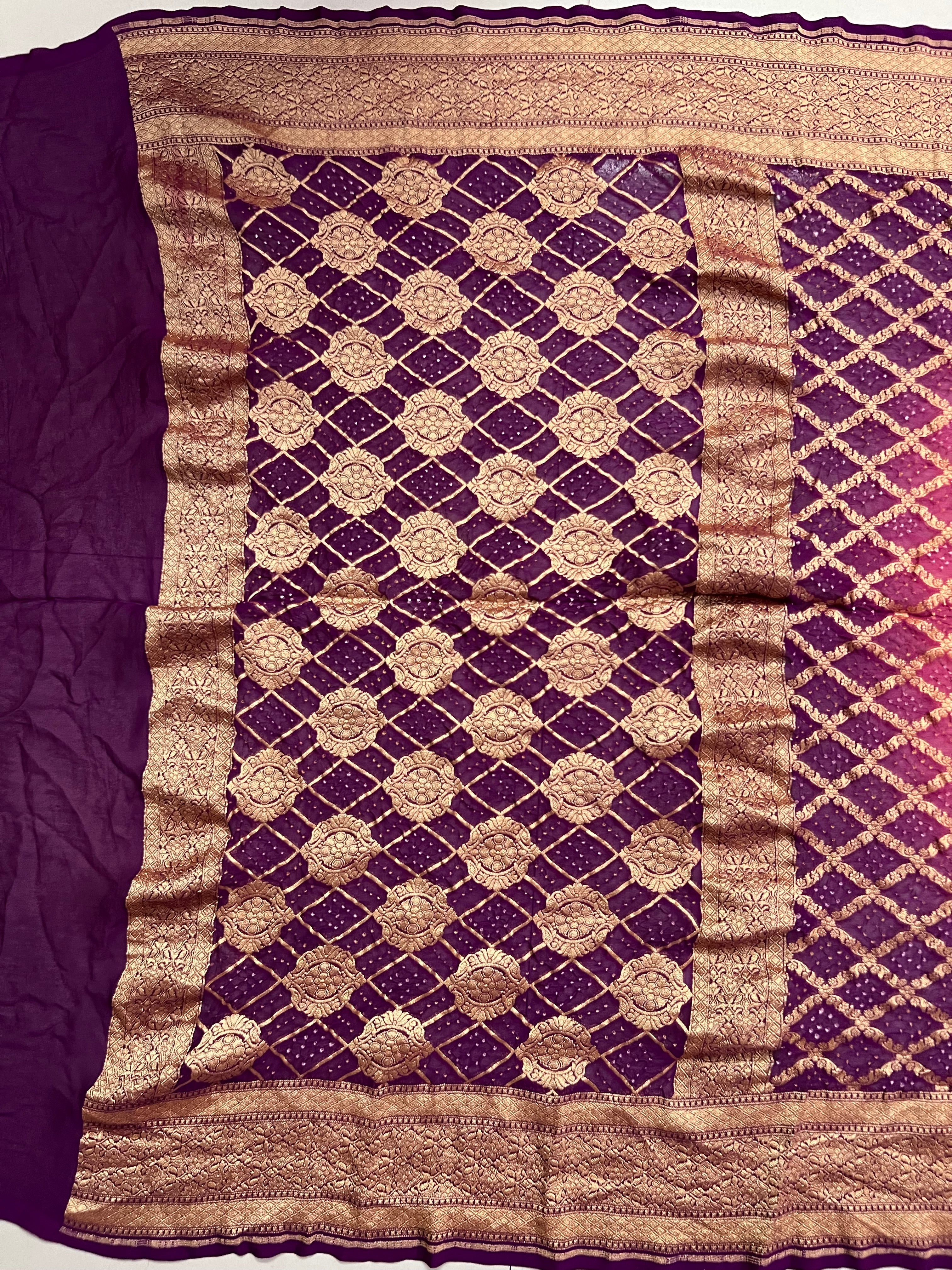 Georgette Bandhej Saree