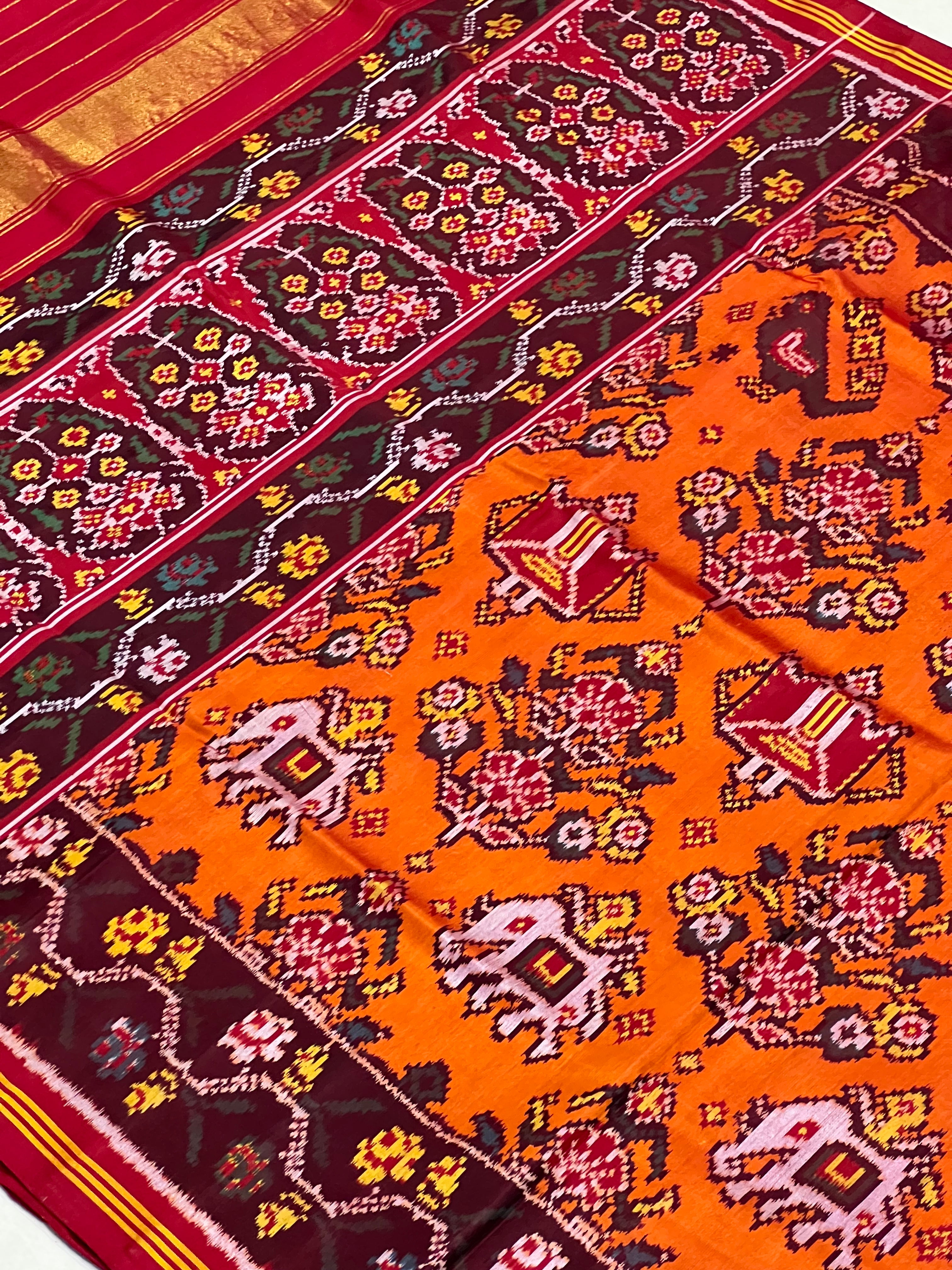 Motifs Traditional Design Handwoven Patola Silk Saree