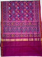 Small Motif Design Handwoven Patola Silk Saree