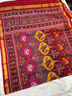 Big Motifs Traditional Design Handwoven Patola Silk Saree