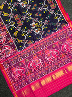Skirt Border With Elephant Handwoven Patola Silk Saree