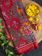 Multicolor With Motifs Handwoven Patola Silk Saree