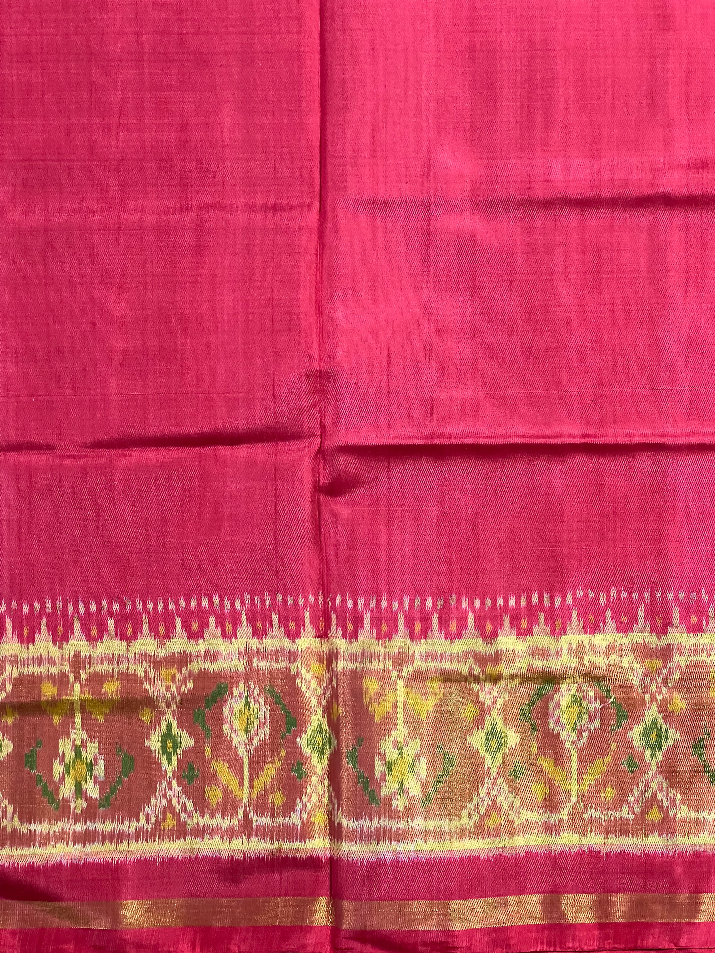 Red Gala Border Handwoven Patola Silk Saree