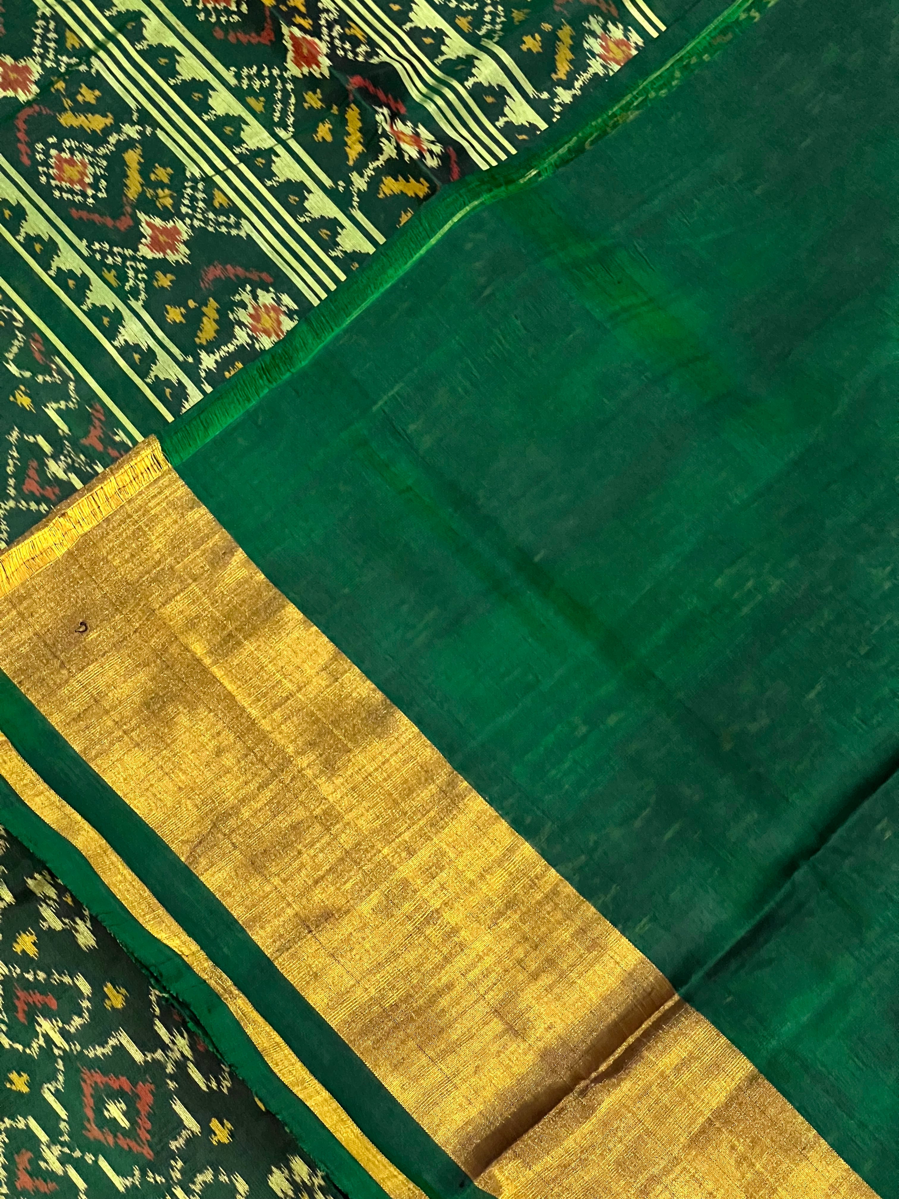 Manek-Navratna Traditional Design Handwoven Patola Silk Saree