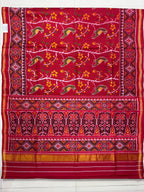 Red Color With Peacock Design Handwoven Patola Silk Saree