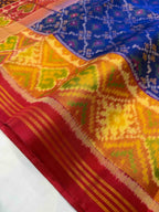 Blue Traditional Design Handwoven Patola Silk Saree