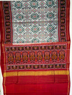 White Navratna Traditional Design Handwoven Patola Silk Saree