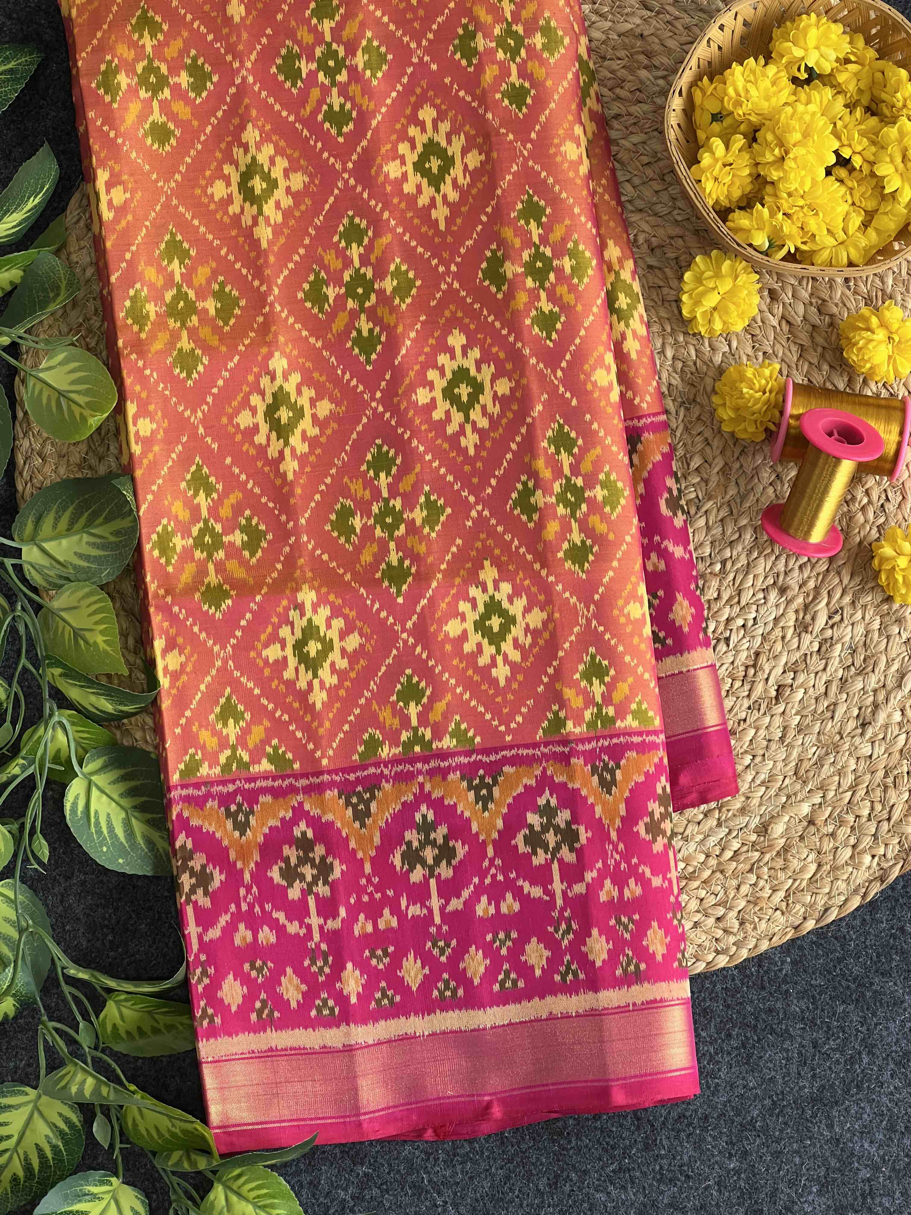 Navratna Manekchowk Traditional Design Handwoven Patola Silk Saree Main image