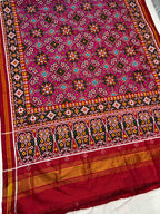 Pink Navratna Handwoven Double Ikat Patola Silk Saree