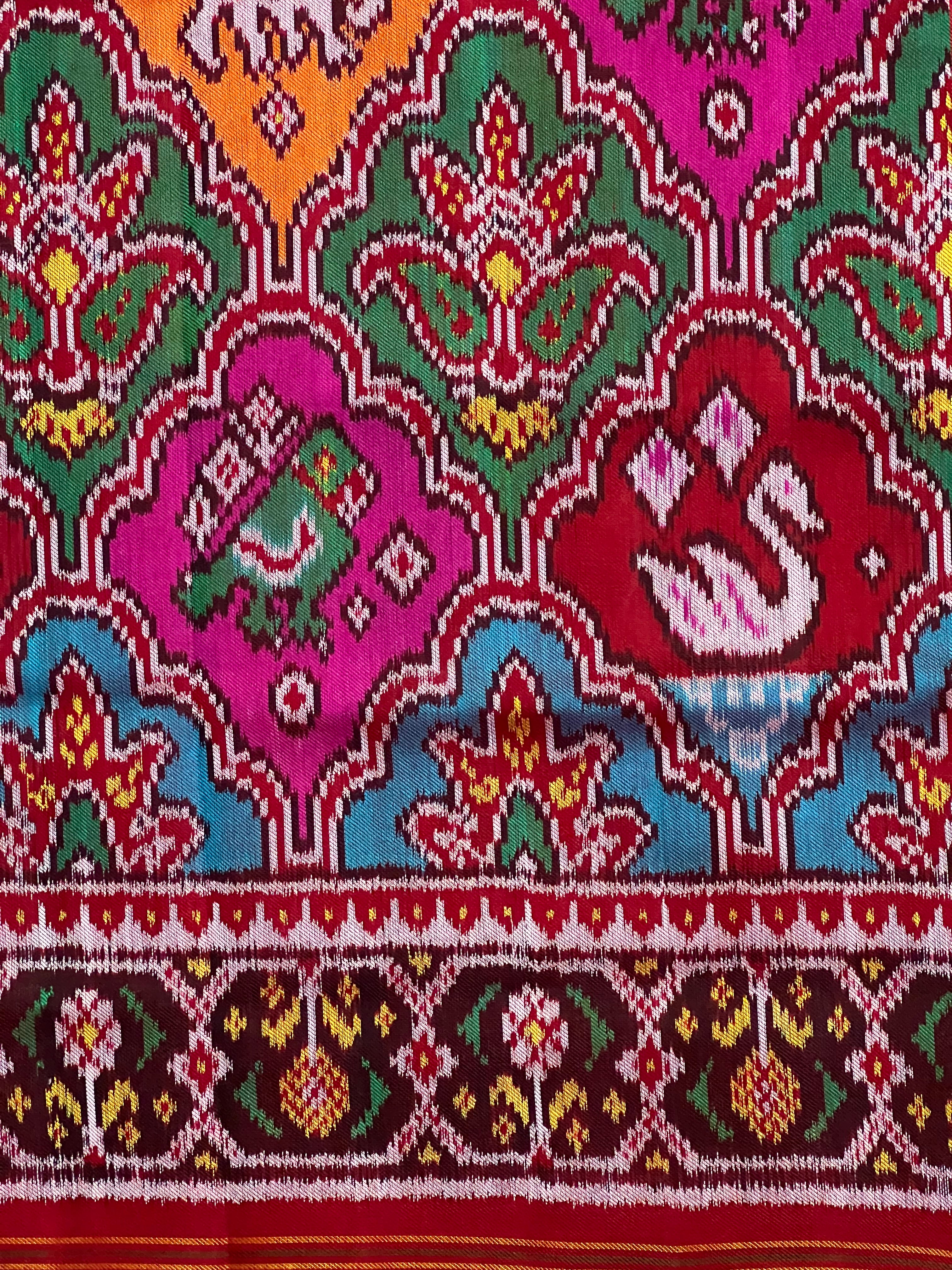 Twill Weaving Handwoven Patola Silk Saree