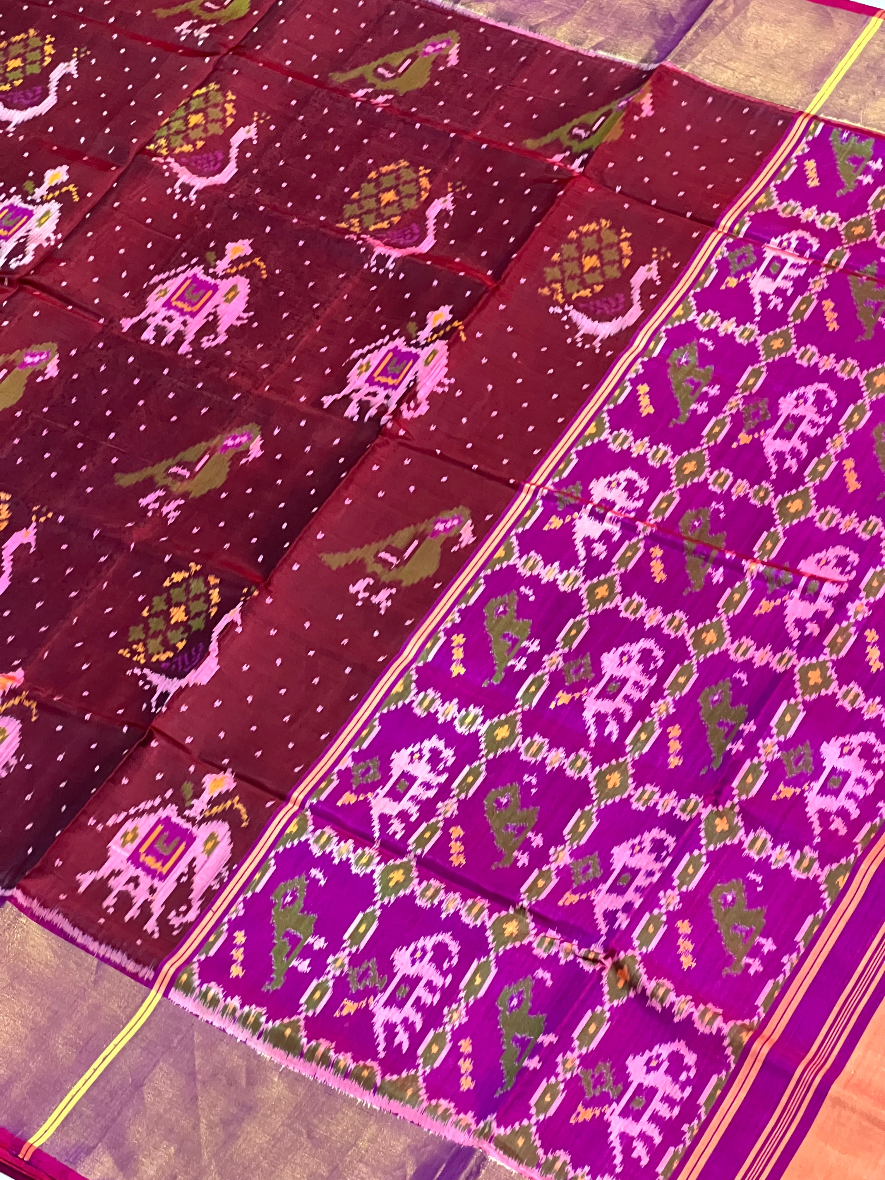 Motifs Design Handwoven Patola Silk Saree