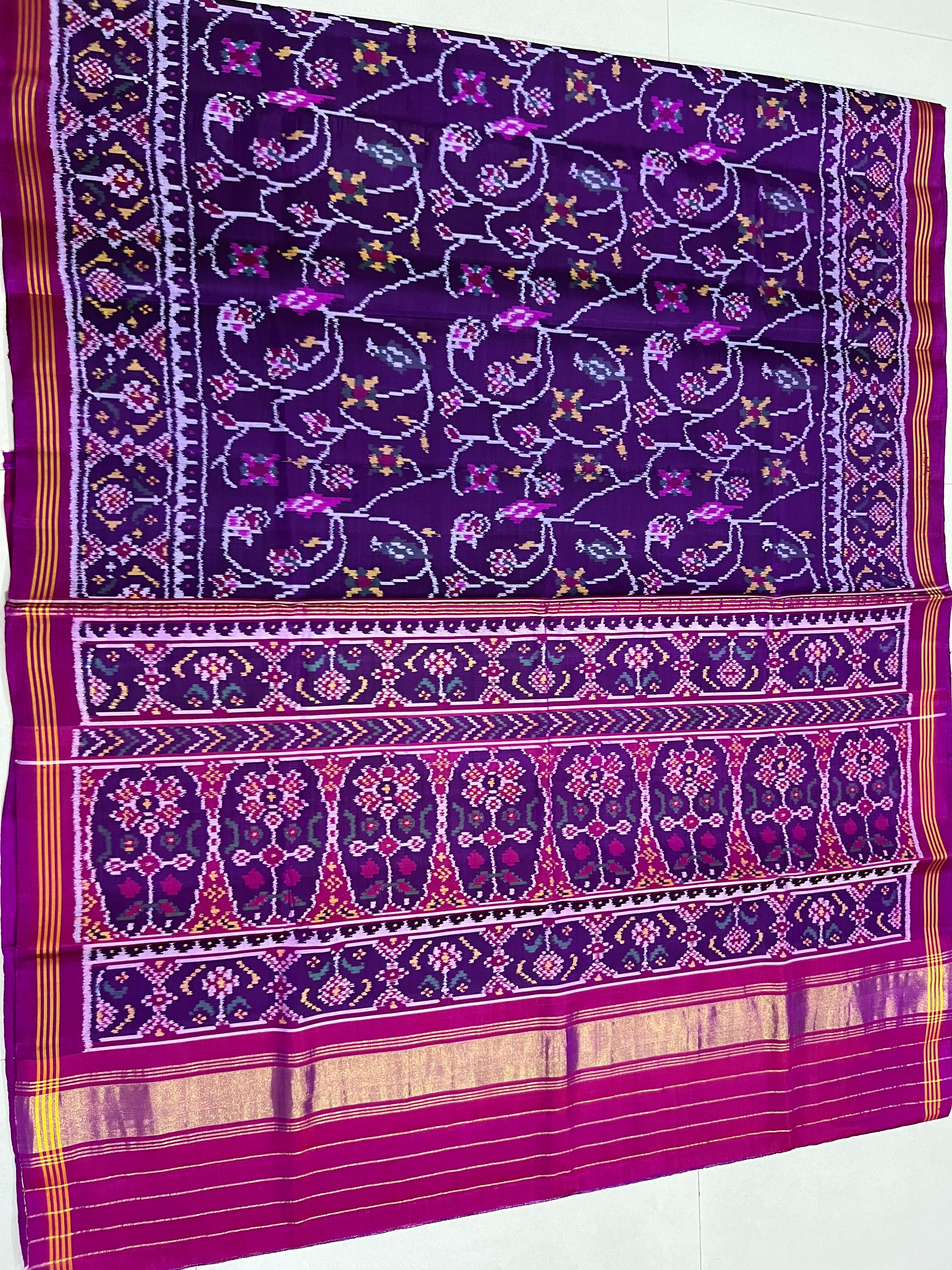Flower Design Handwoven Patola Silk Saree