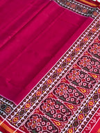 Pink Gala Border With Designer Blouse Handwoven Patola Silk Saree