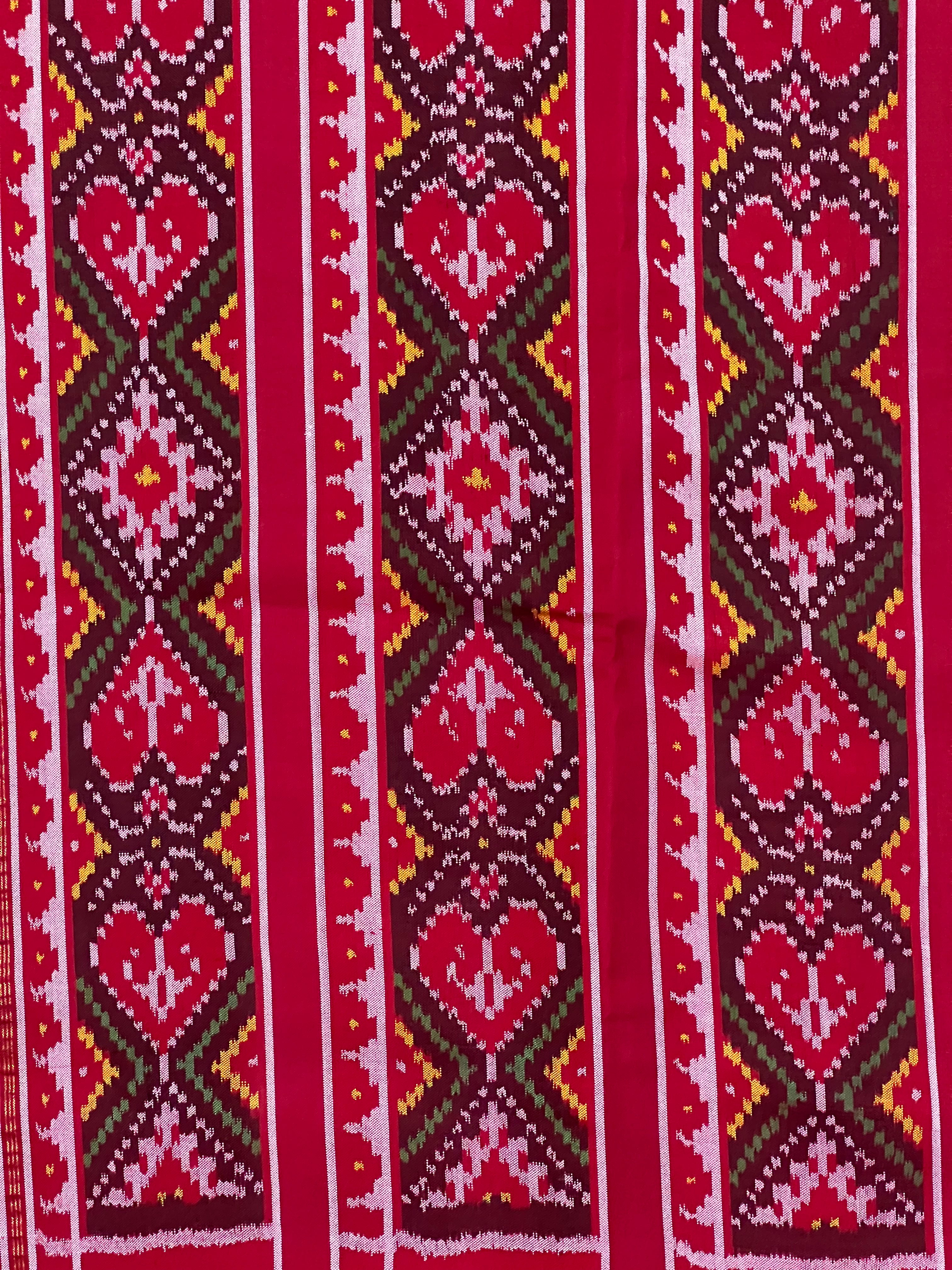 Yellow Navratna Traditional Design Handwoven Patola Silk Saree