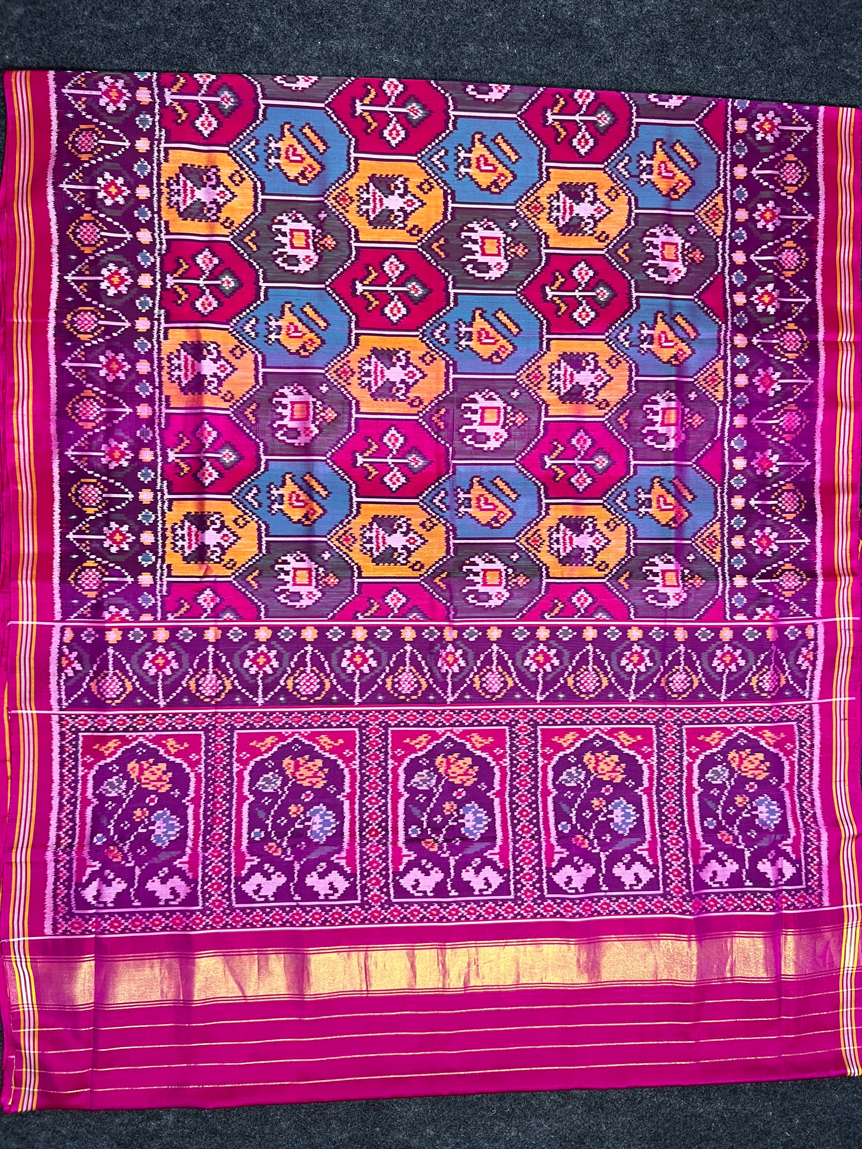 Multicolor Exclusive Design Handwoven Patola Silk Saree Secondary image
