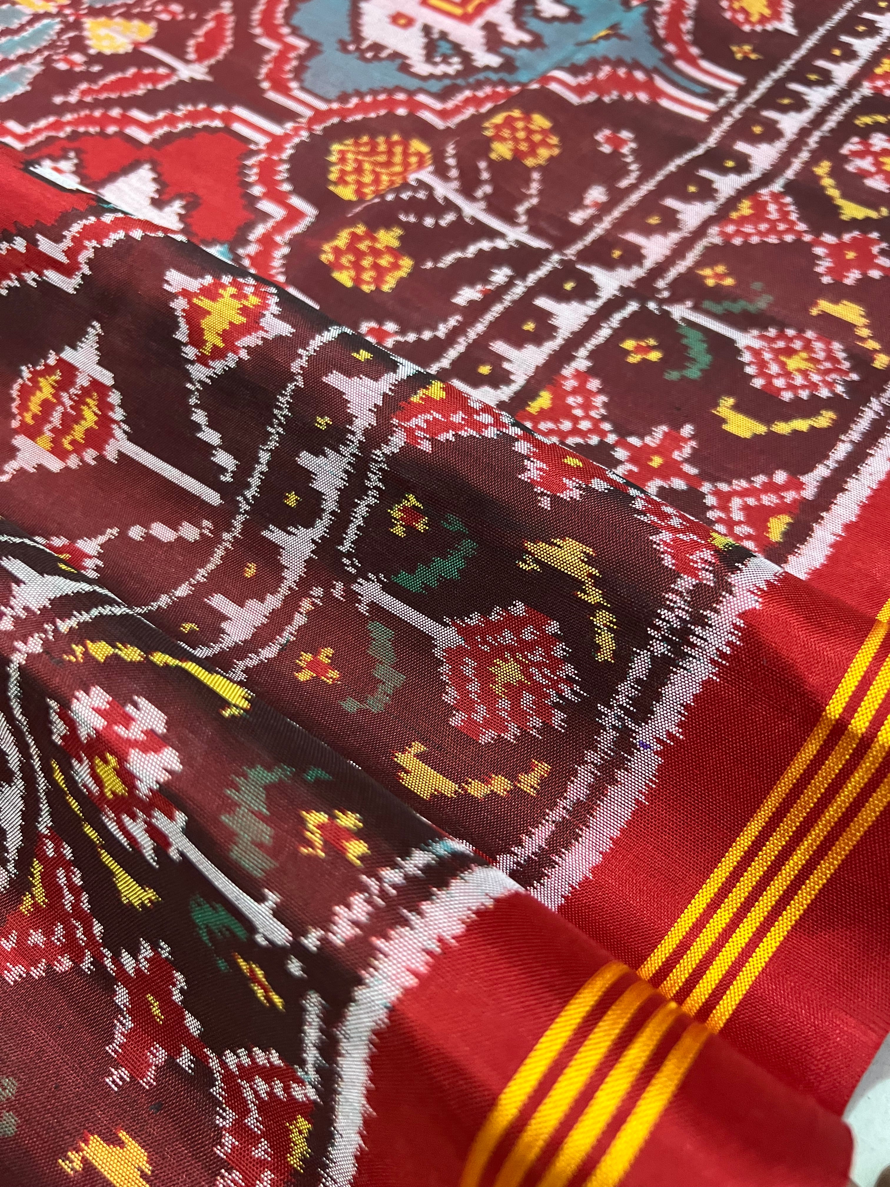 Motifs Traditional Design Handwoven Patola Silk Saree