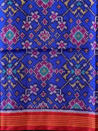 Blue Navratna Traditional Design Handwoven Patola Silk Saree