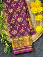 Magenta Motif Tradition Design Handwoven Patola Silk Saree