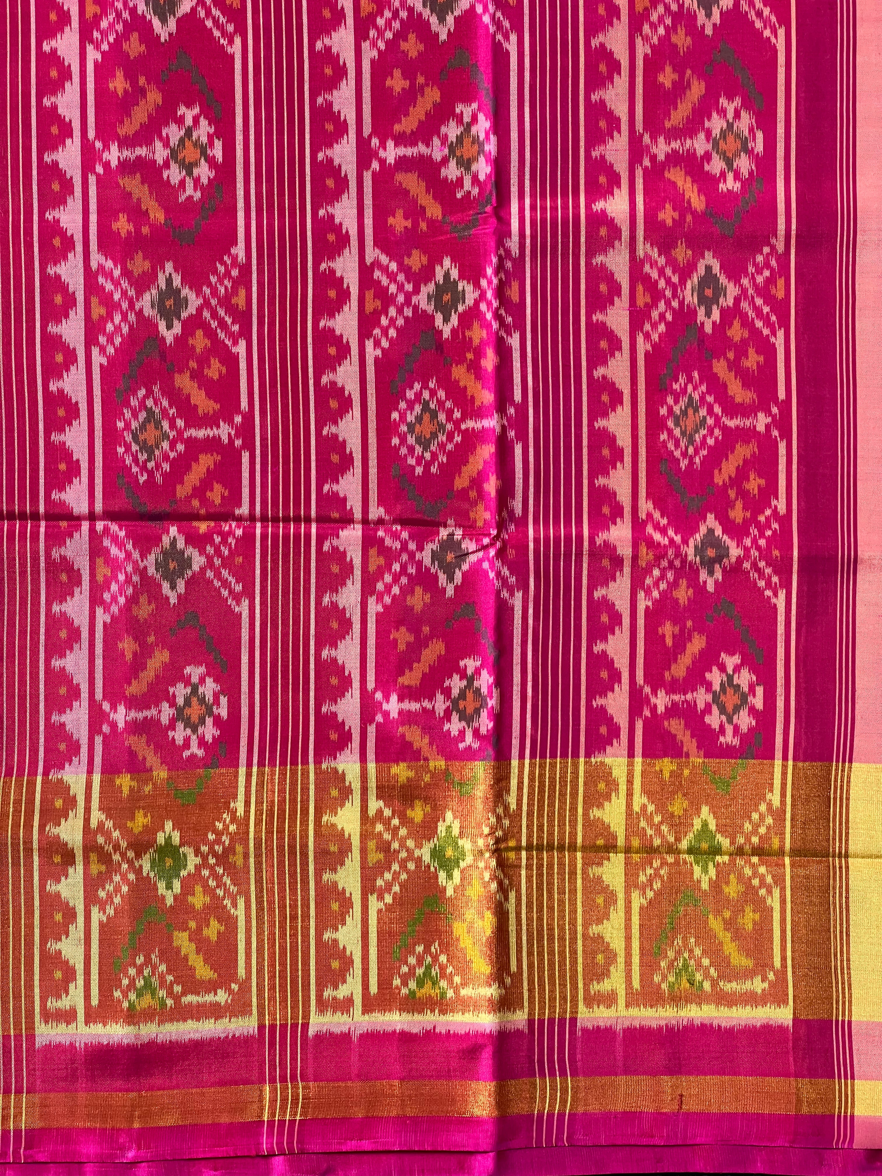 Fusion Design Handwoven Patola Silk Saree