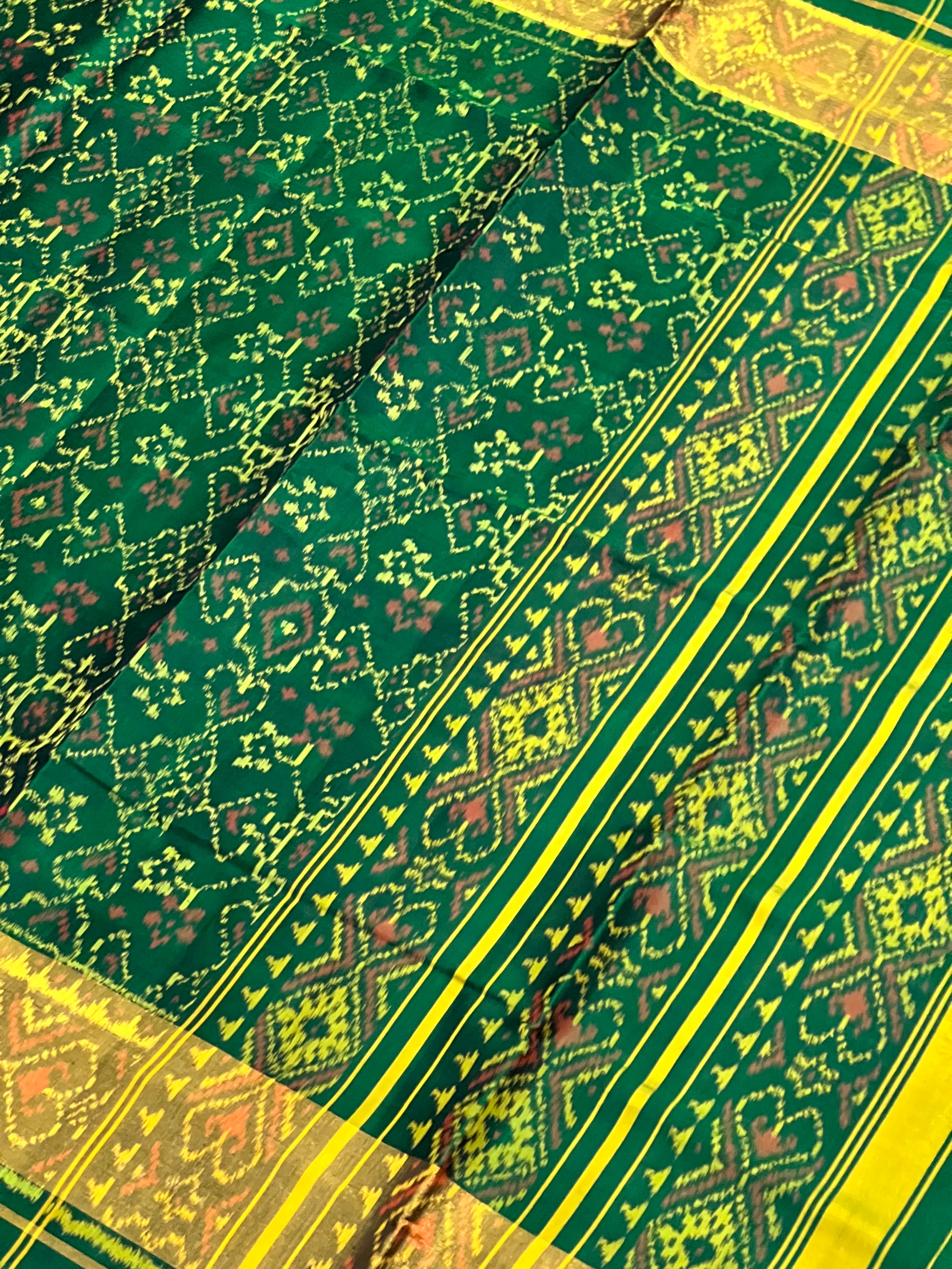 Navratna-Manekchowk Design Handwoven Patola Silk Saree