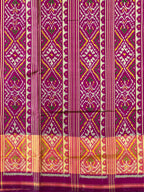 Buttonful Design Wine Color Handwoven Patola Silk Saree