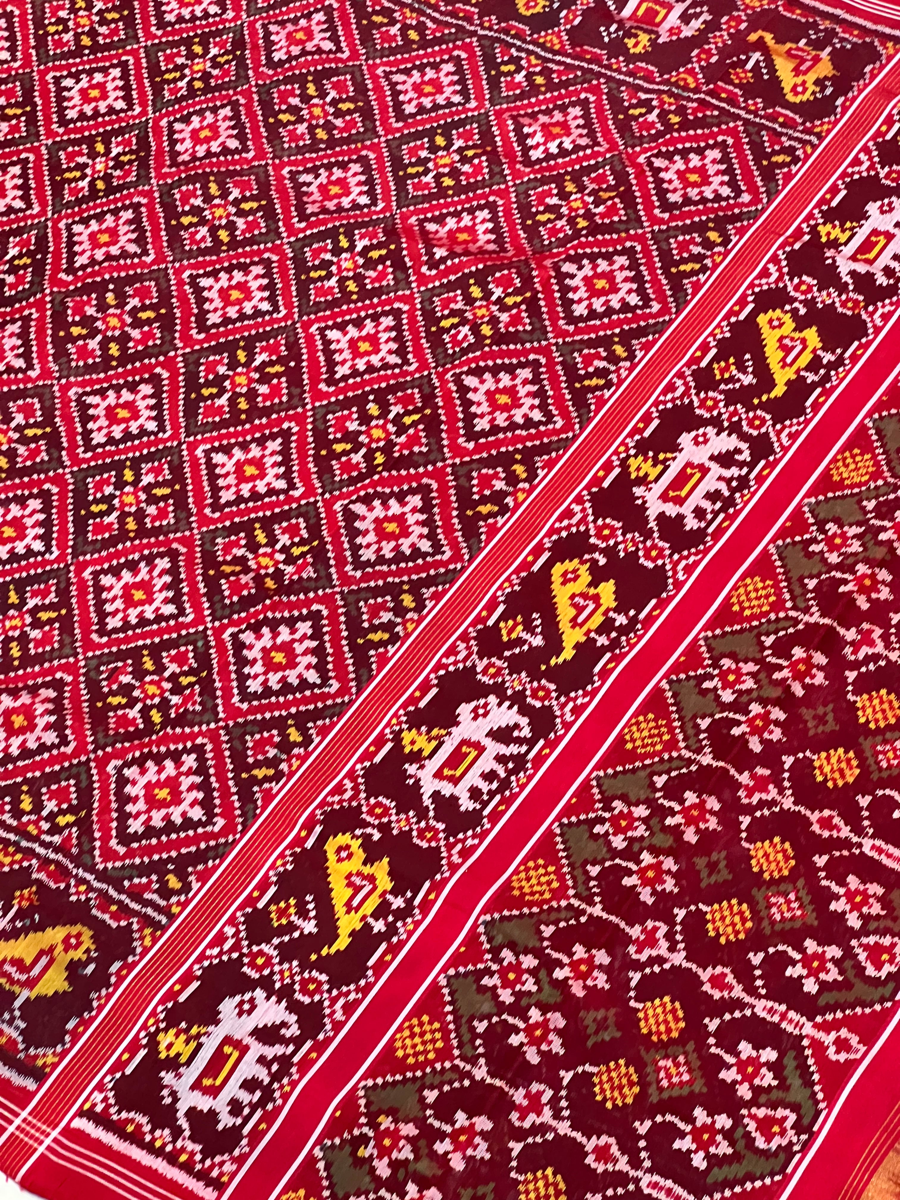 Traditional Design Handwoven Patola Silk Saree