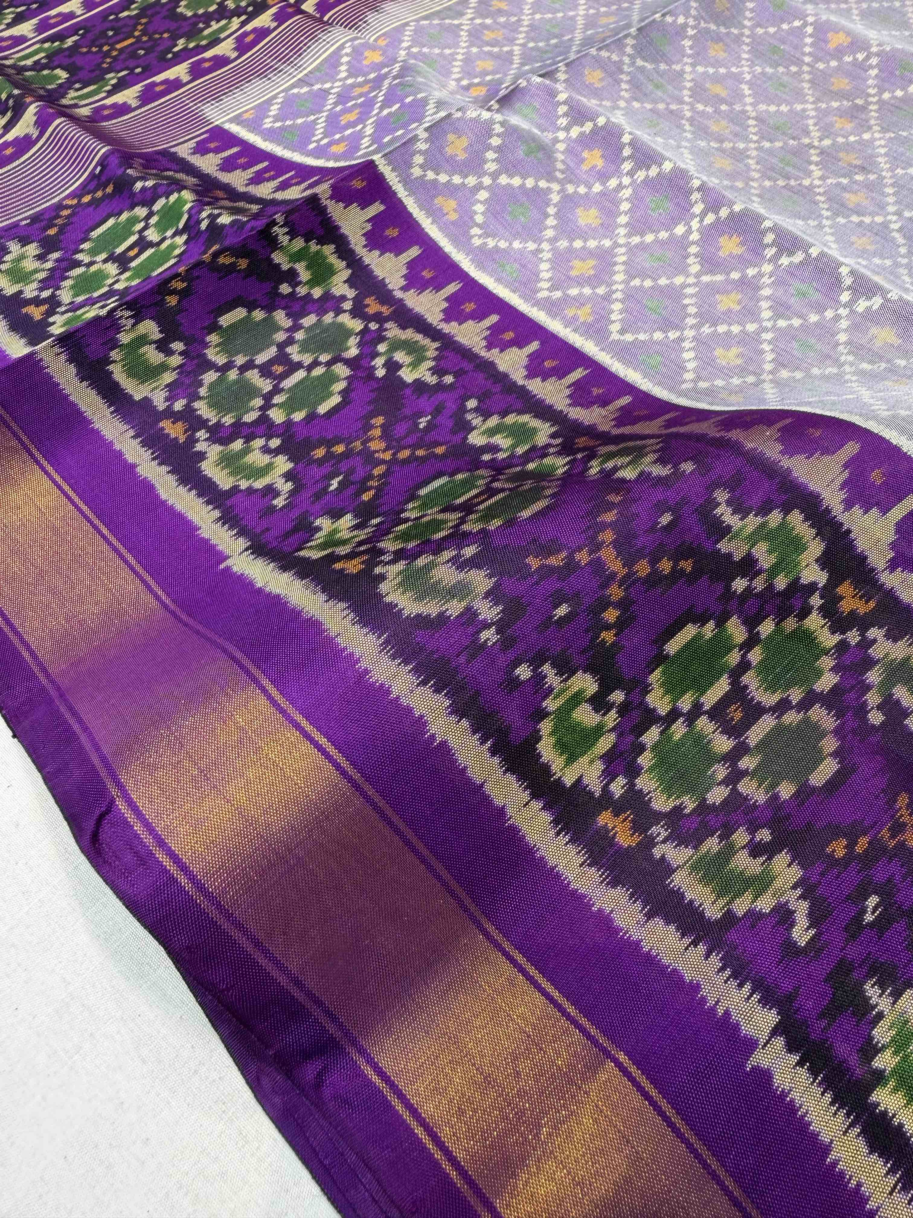 Buttonful Traditional Design Handwoven Patola Silk Saree