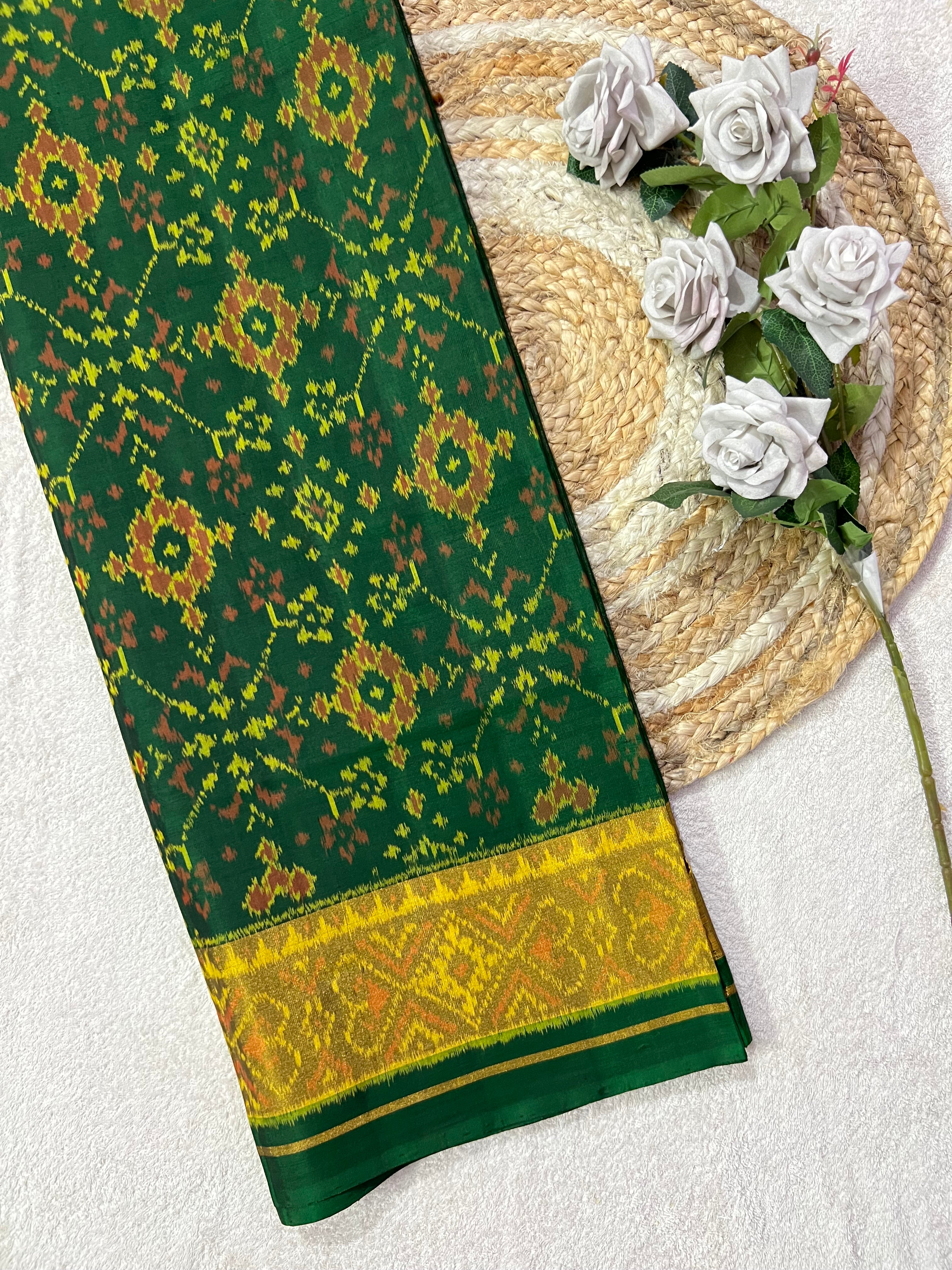 Navratna Traditional Design Handwoven Patola Silk Saree