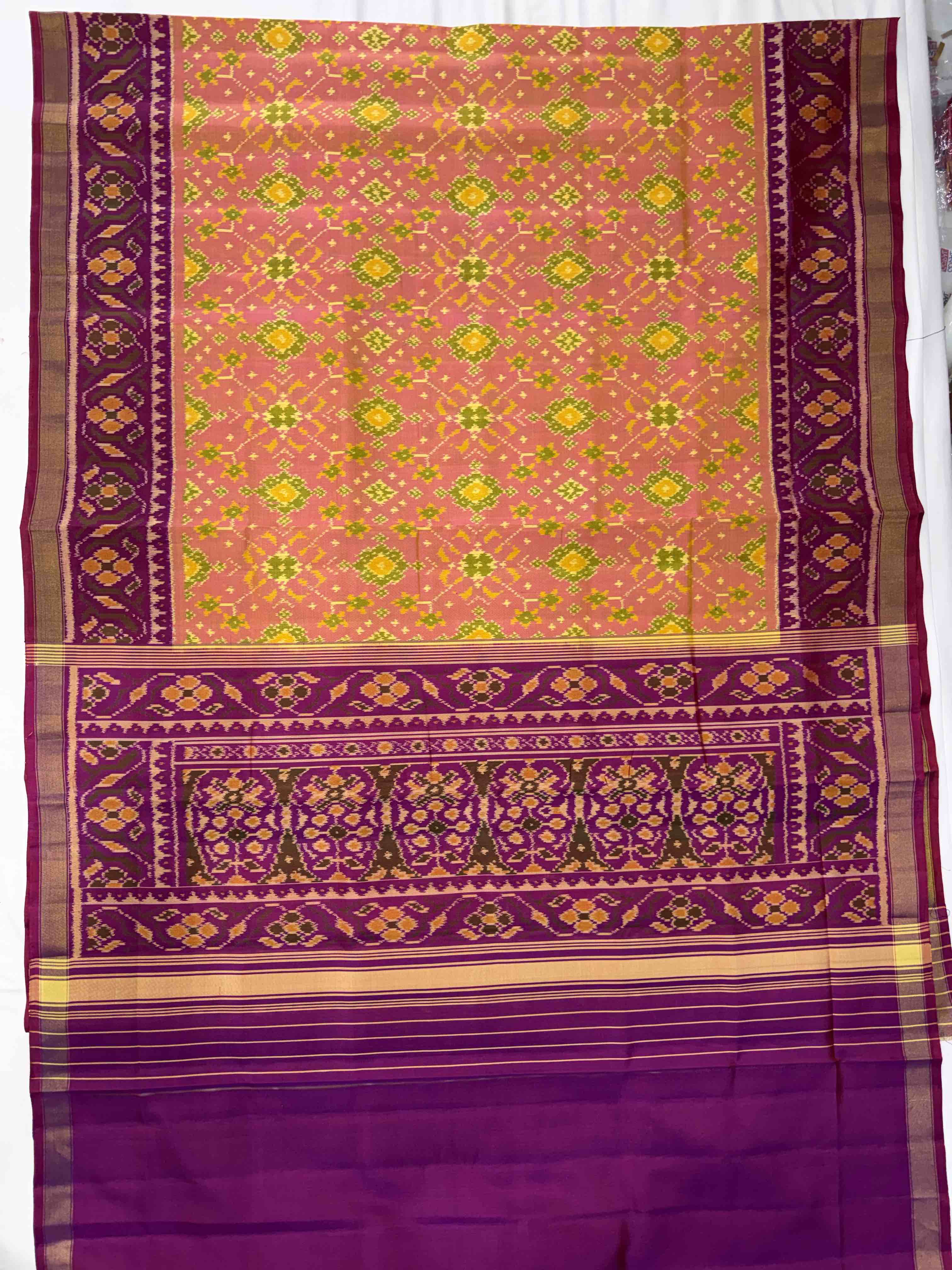 Navratna Traditional Design Handwoven Patola Silk Saree Secondary image