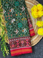 Half Motifs Design Handwoven Patola Silk Saree