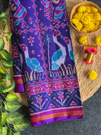 Big Motifs Design Handwoven Patola Silk Saree