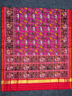 Laheriya With Motif Design Handwoven Patola Silk Saree