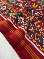 Narikunj Traditional Design Handwoven Double Ikat Patola Silk Saree