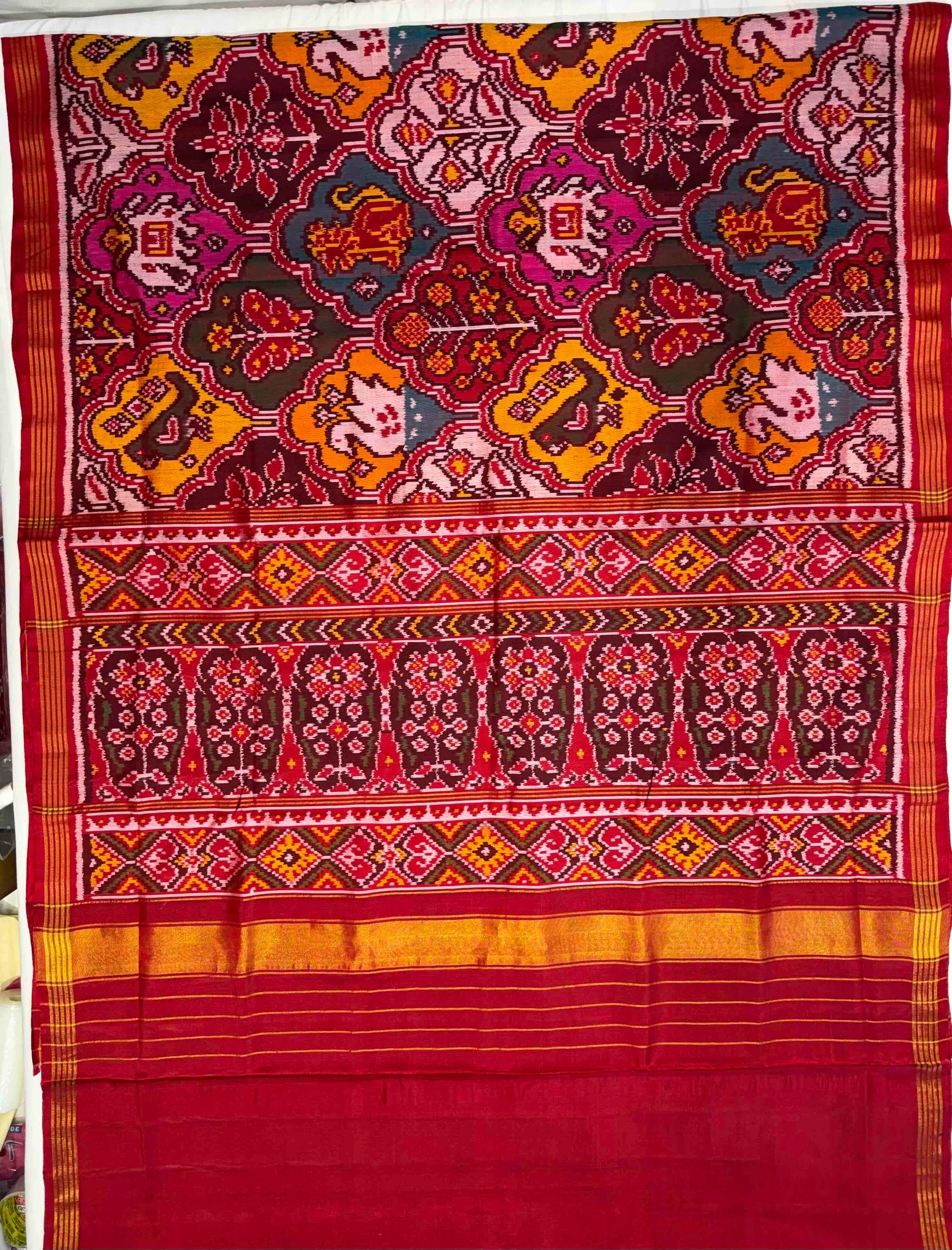 Big Motifs Design Handwoven Patola Silk Saree Secondary image