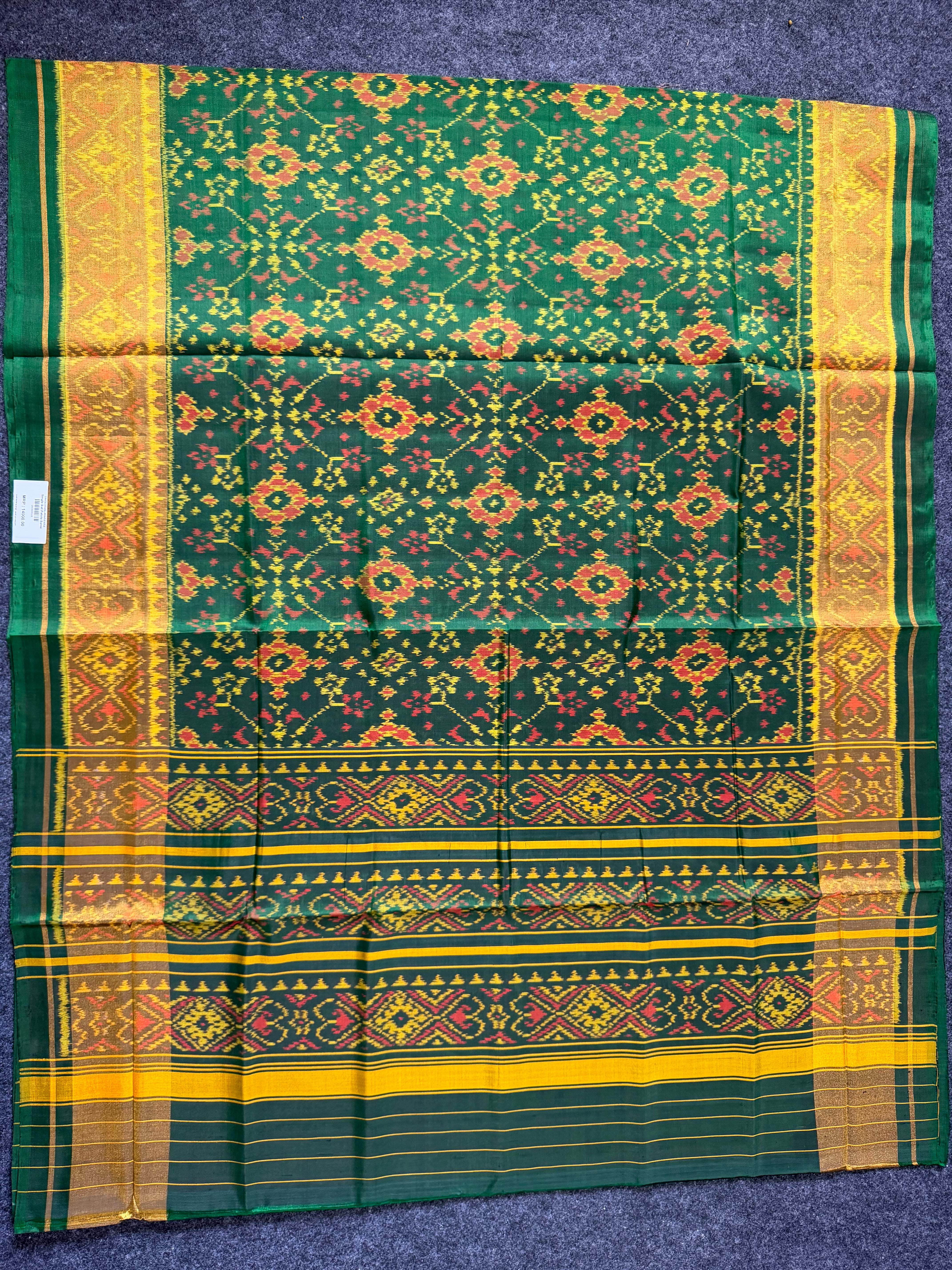 Navratna Traditional Design Handwoven Patola Silk Saree Secondary image
