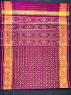 Buttonful Design Wine Color Handwoven Patola Silk Saree