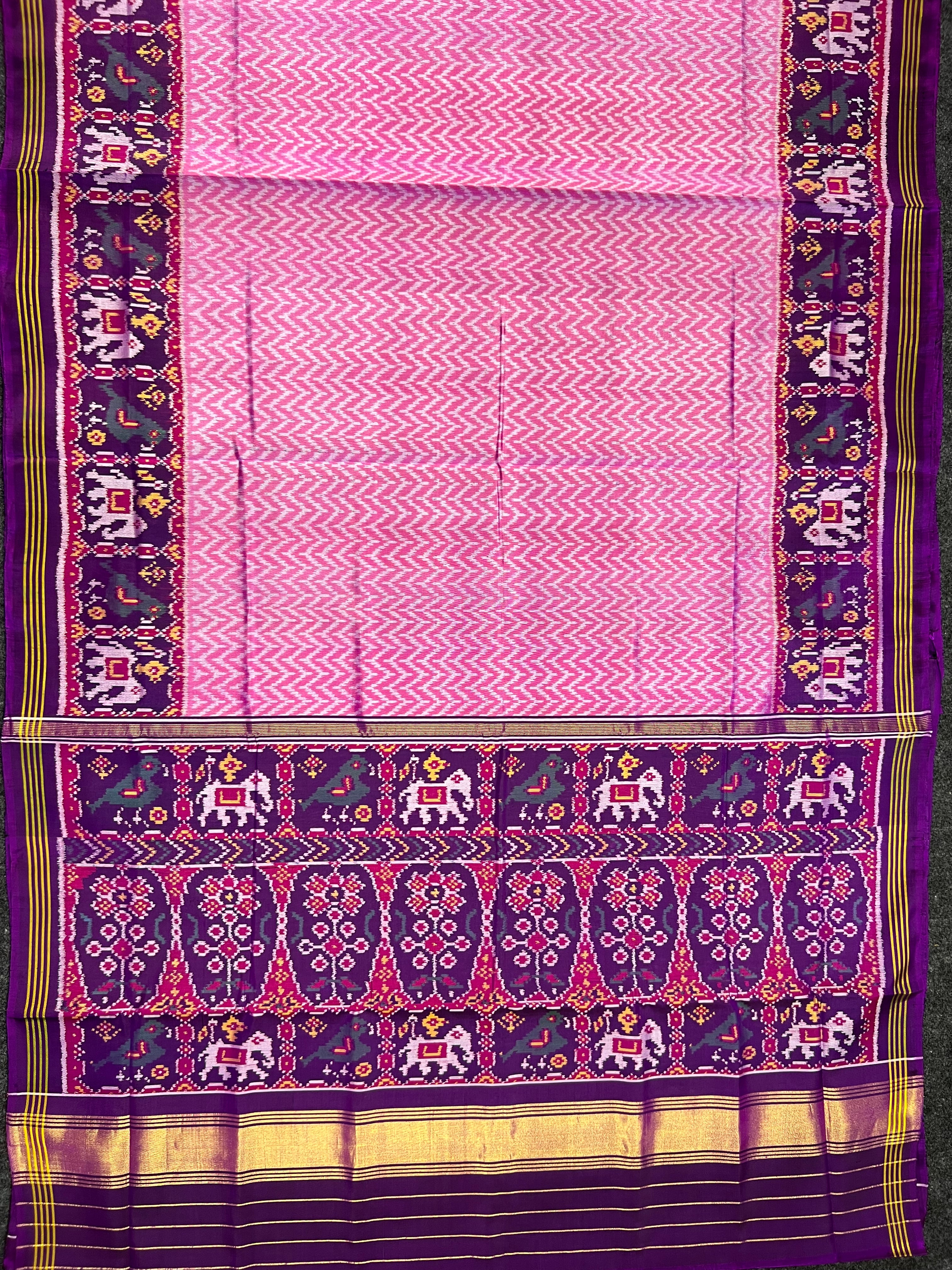 Laheriya Design Handwoven Patola Silk Saree Secondary image