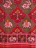 Handwoven Patola Silk Saree Elephant Designer
