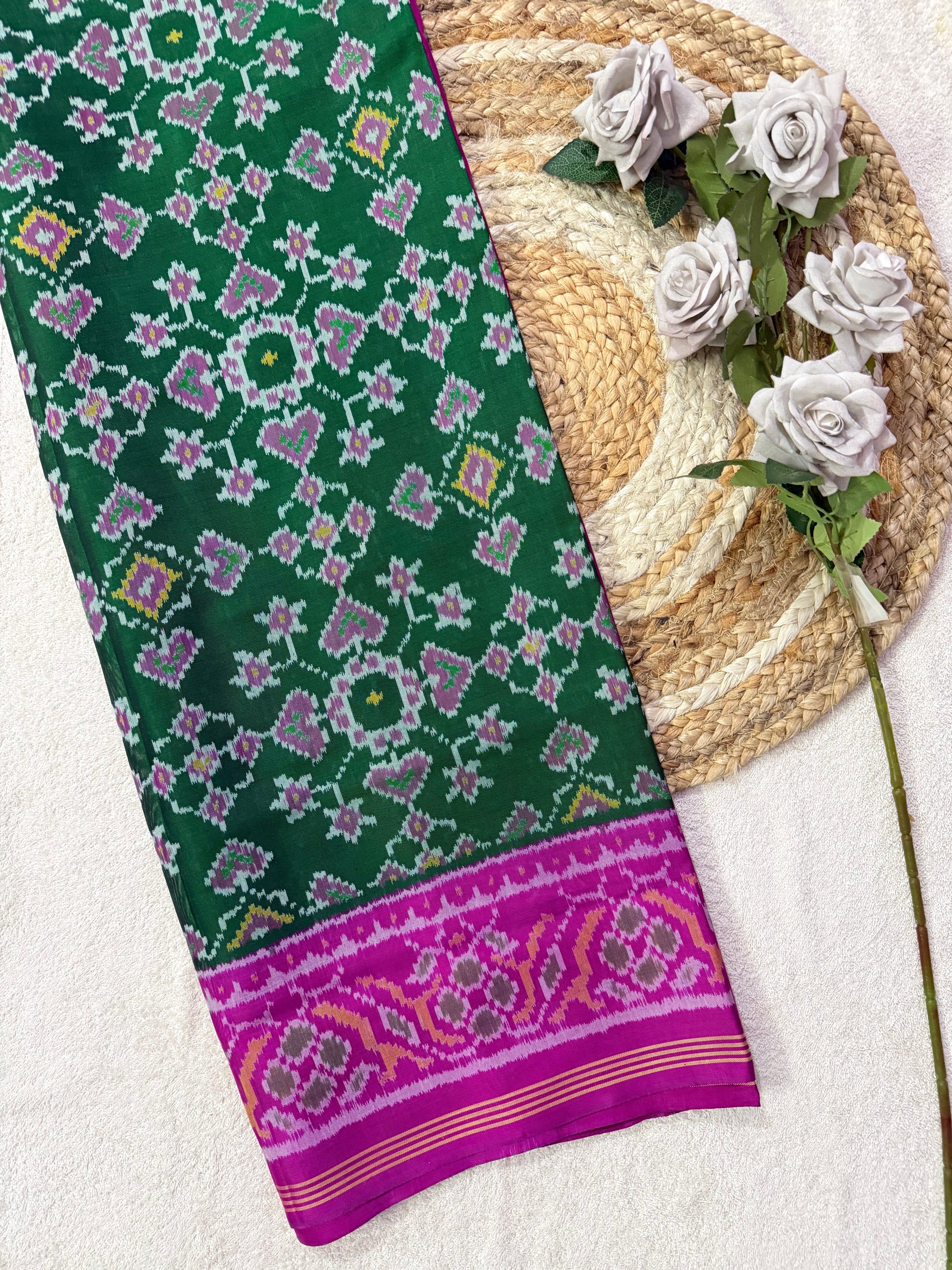 Navratna Manekchowk Design Handwoven Patola Silk Saree Main image