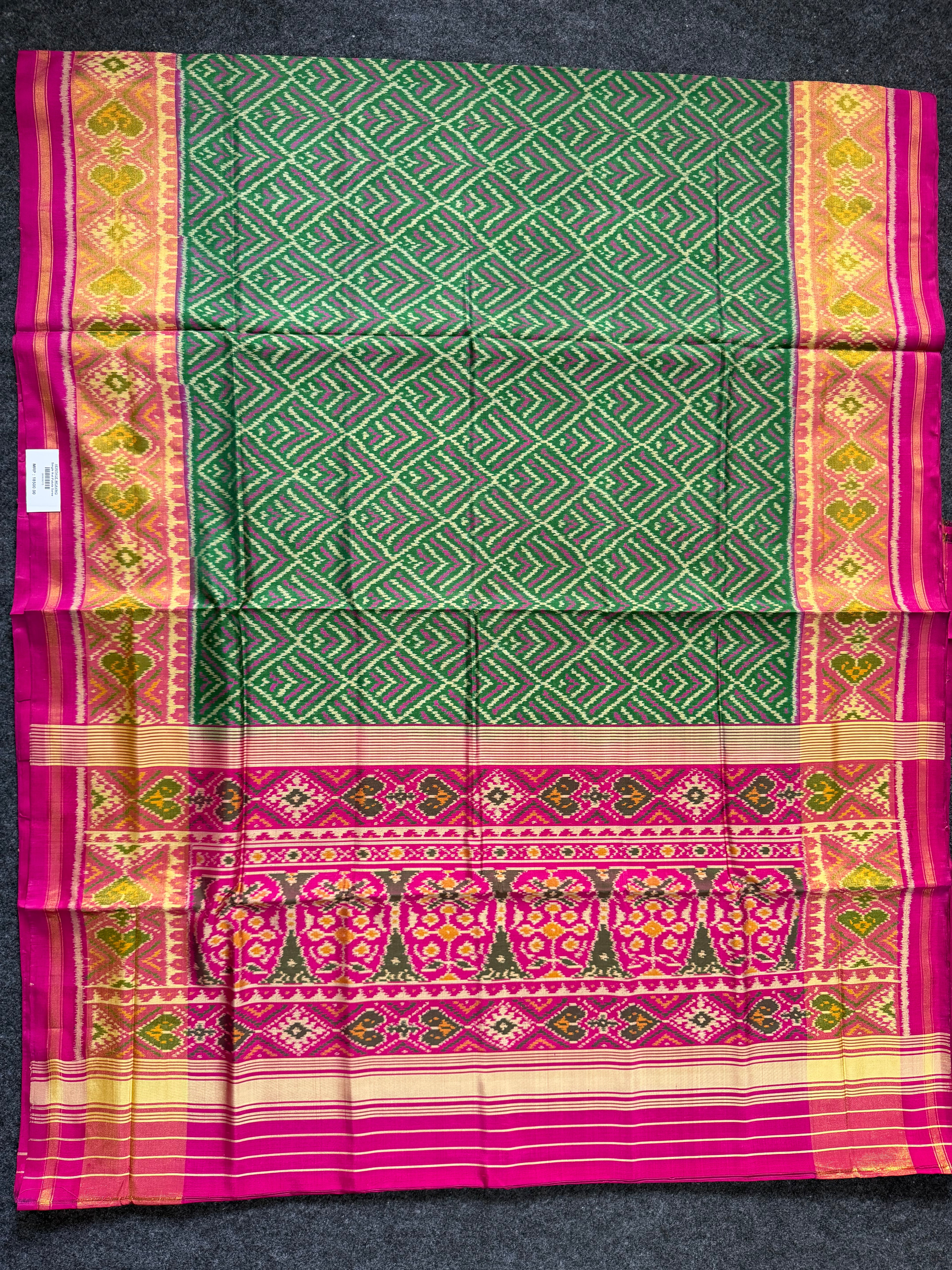 Green Fancy Design Handwoven Patola Silk Saree