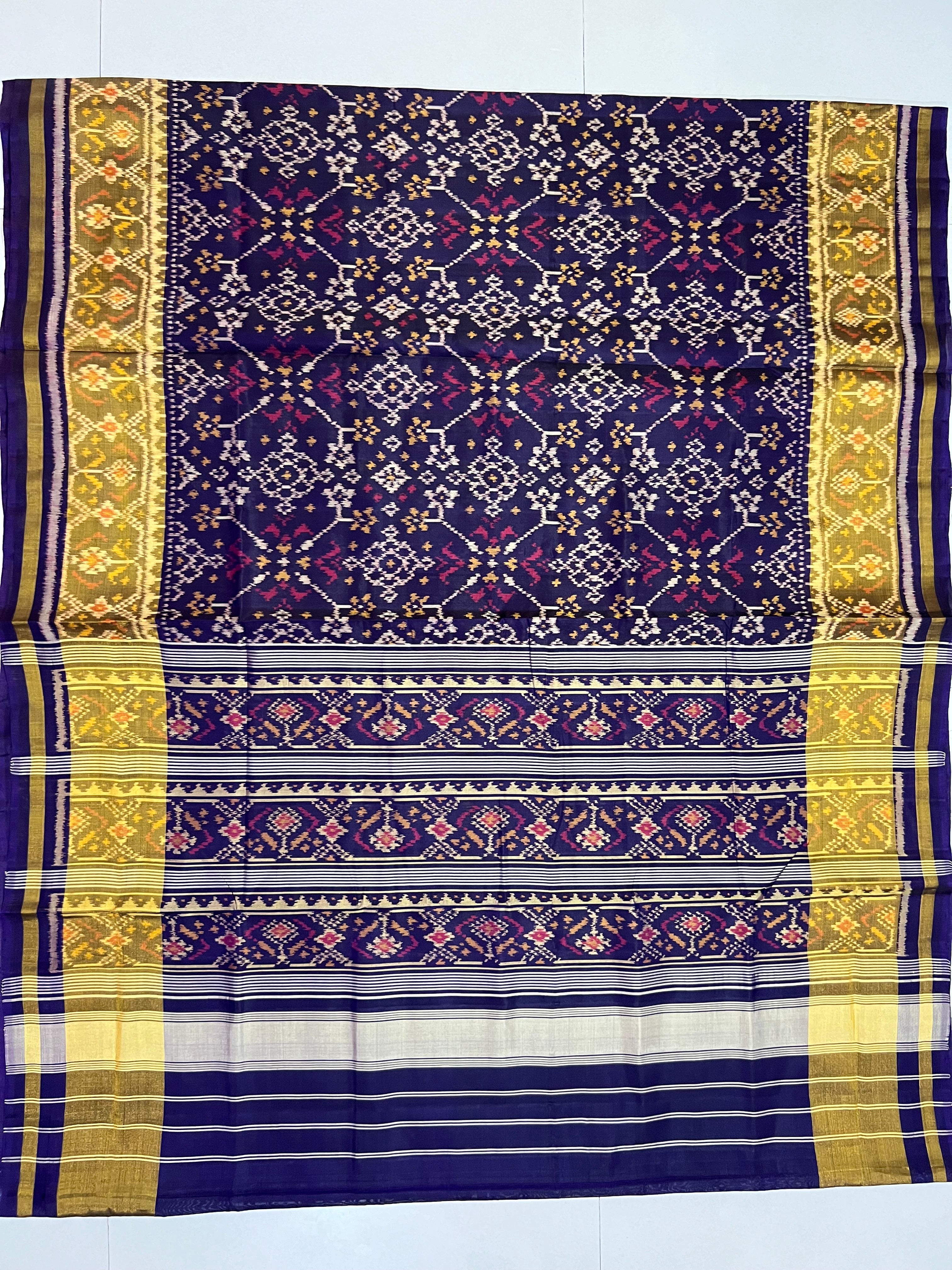 Navratna Traditional Design Handwoven Patola Silk Saree