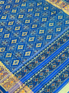 Blue Pan-Chanda Traditional Design Handwoven Patola Silk Saree