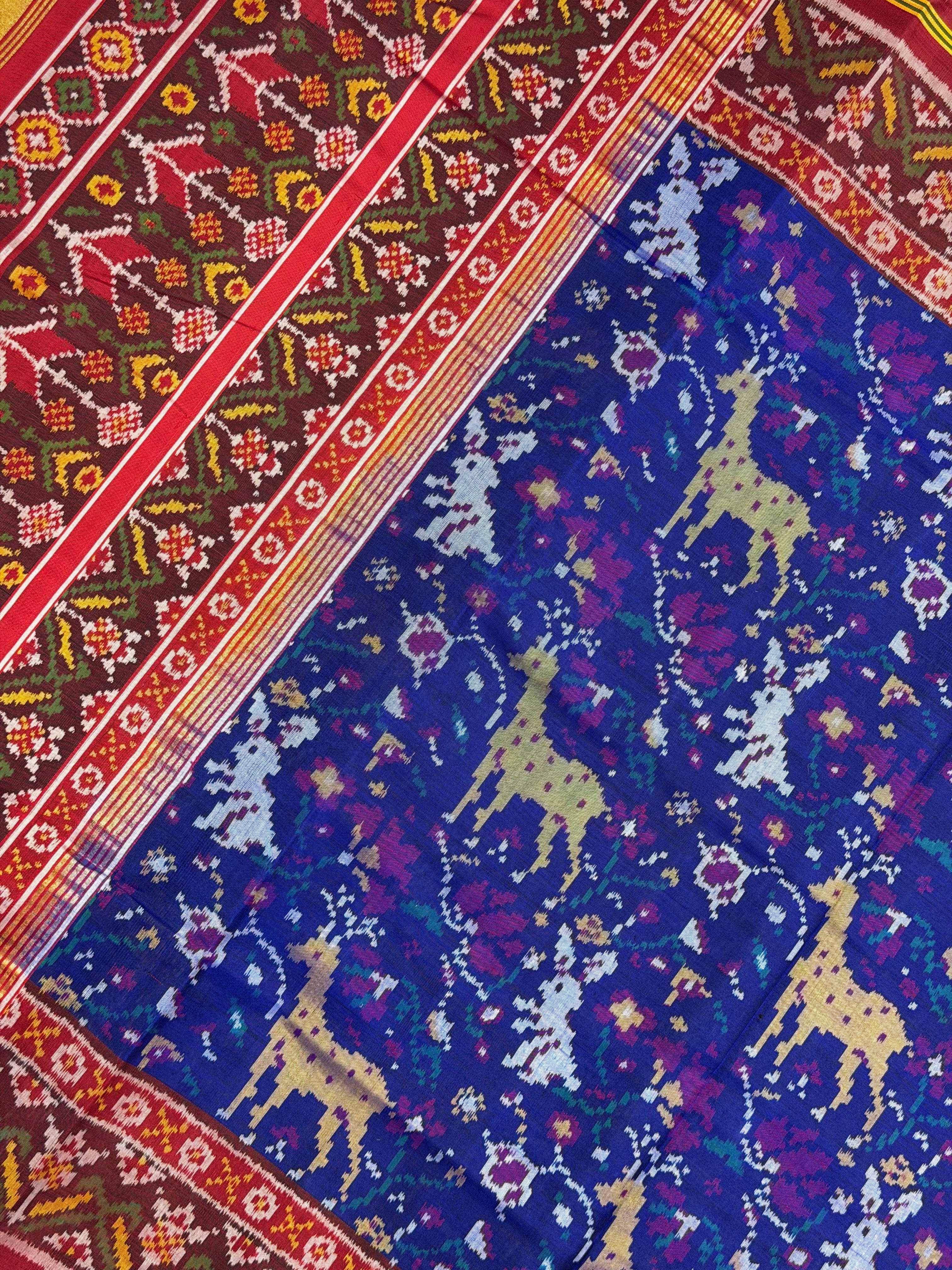 Deer Motif Exclusive Design Handwoven Patola Silk Saree Secondary image