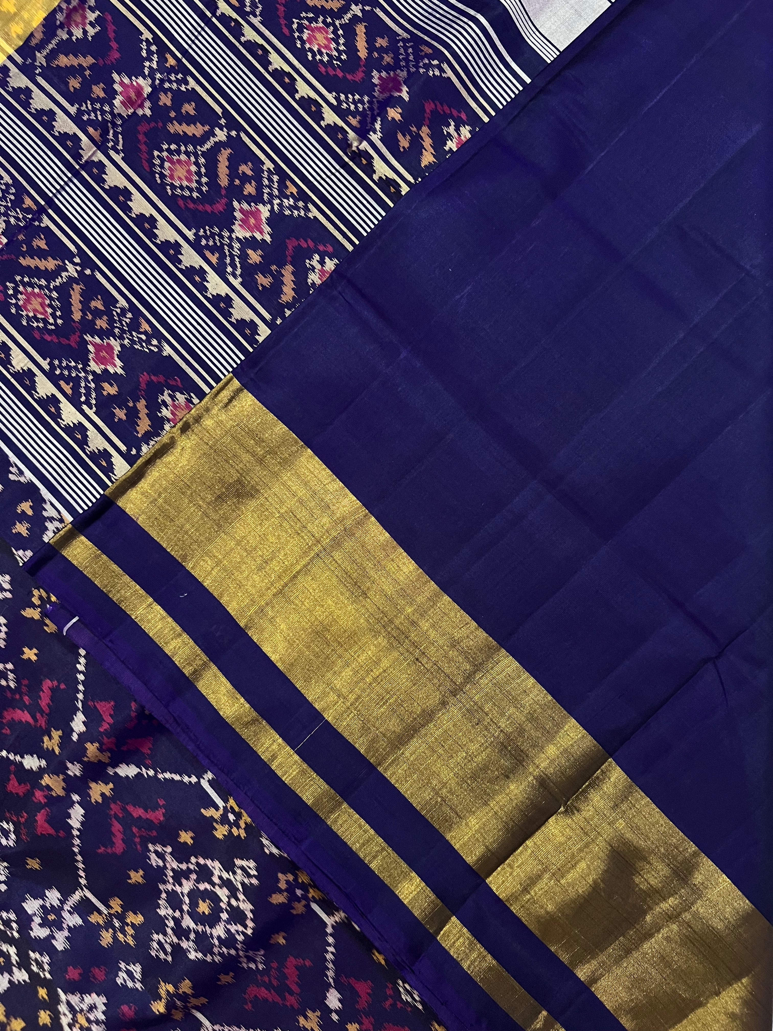 Navratna Traditional Design Handwoven Patola Silk Saree
