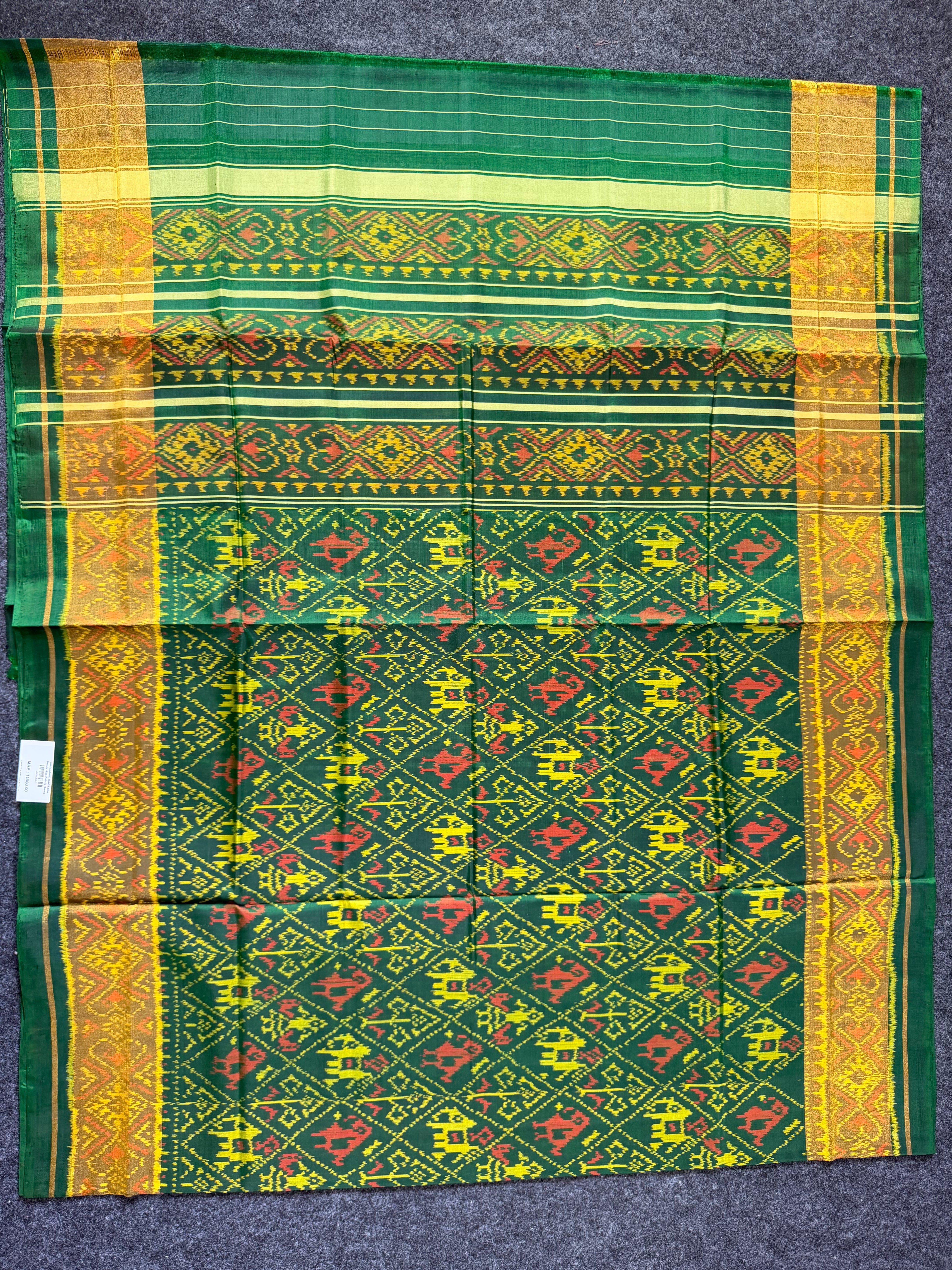 Narikunj Traditional Design Handwoven Patola Silk Saree Secondary image