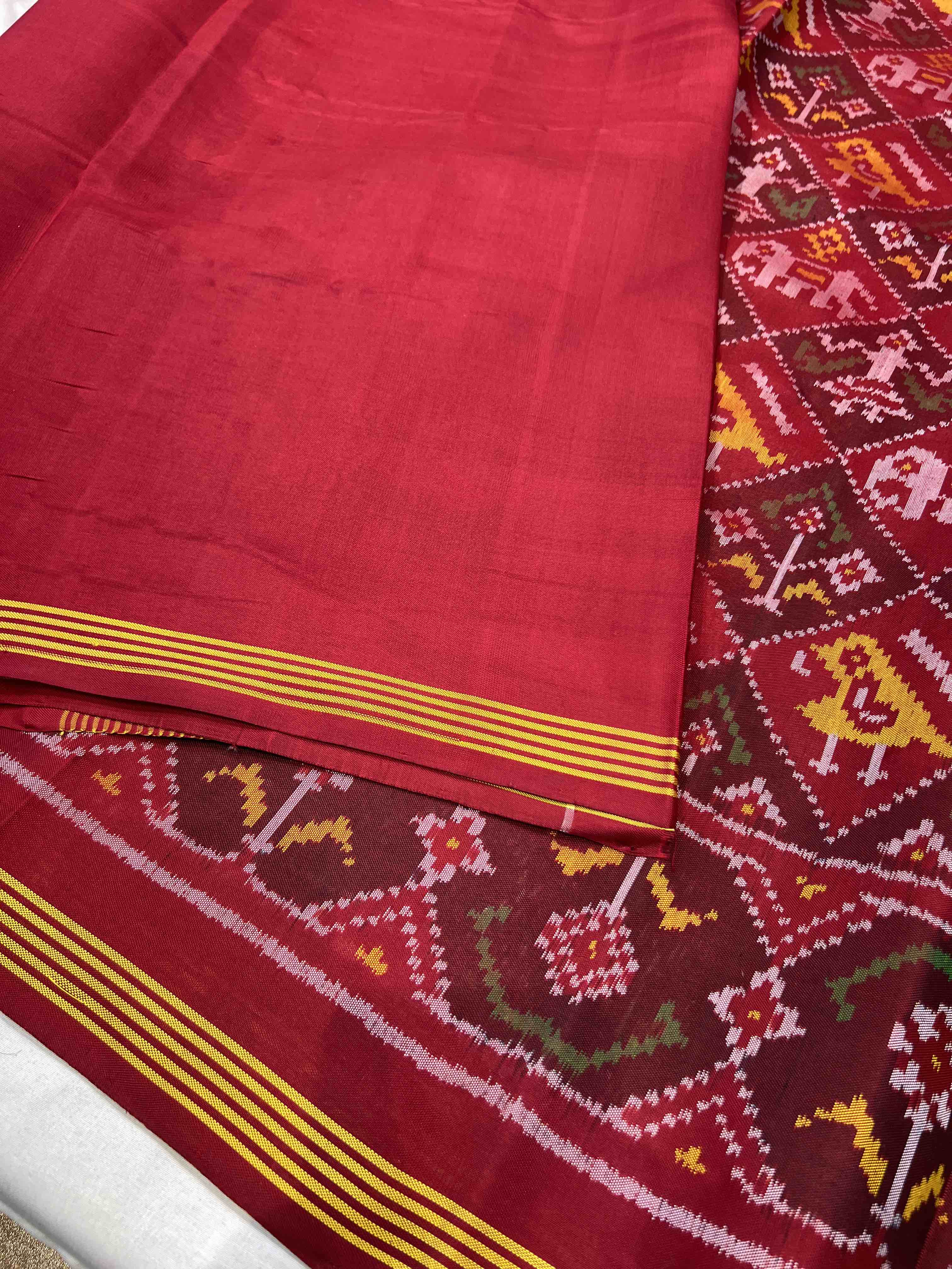 Narikunj Design Handwoven Patola Silk Saree
