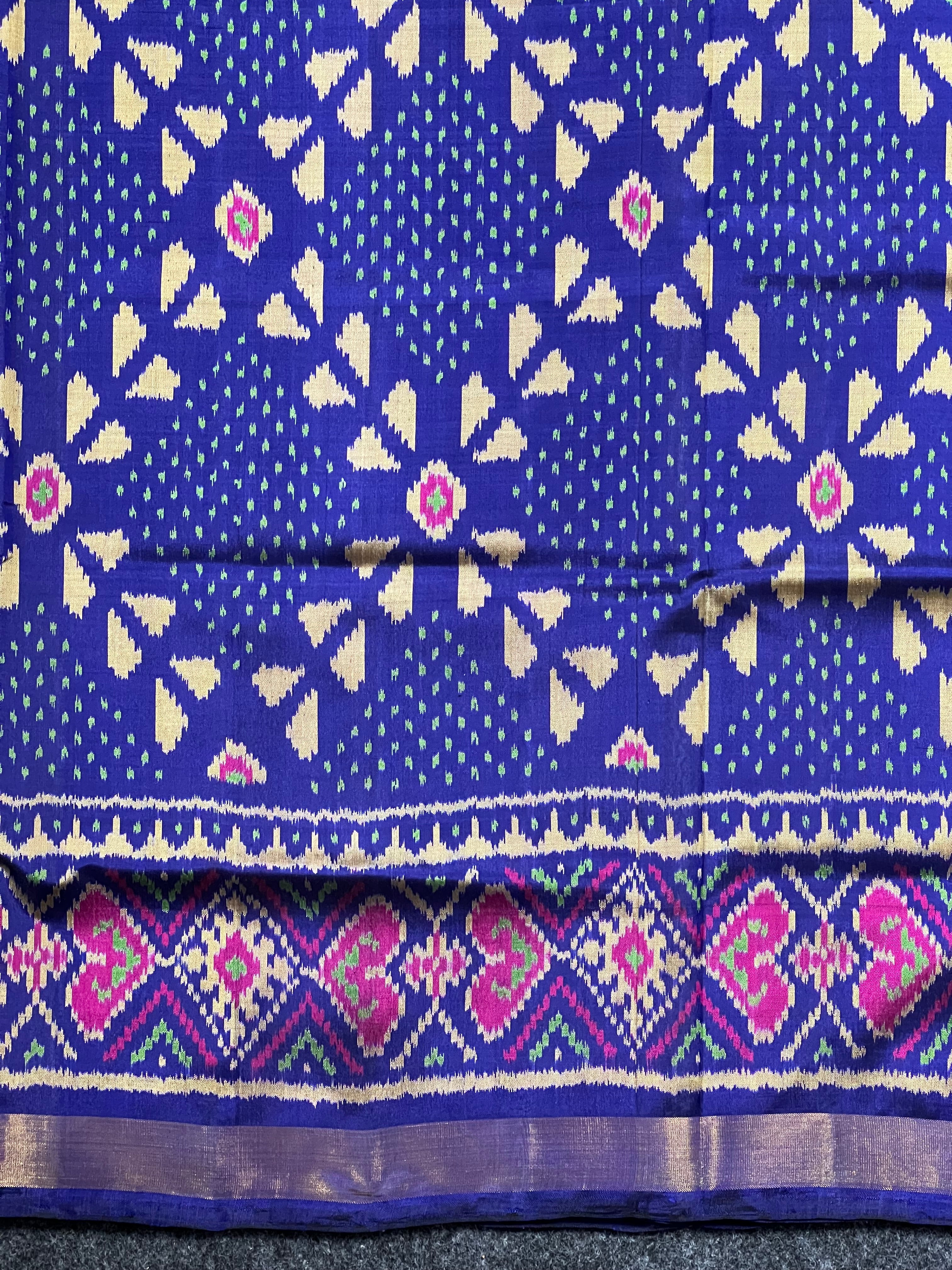 Blue Fancy Design Handwoven Patola Silk Saree