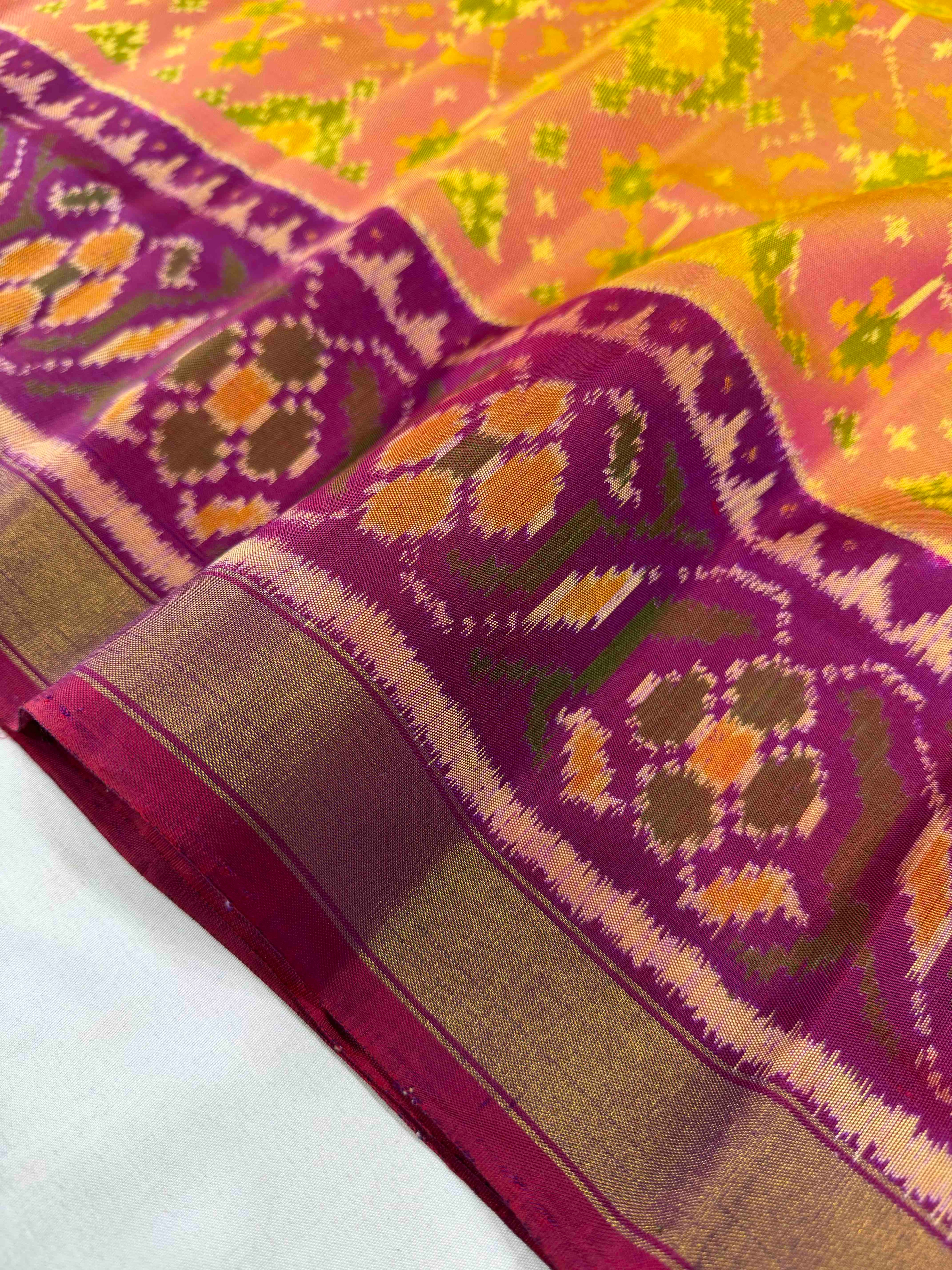 Navratna Traditional Design Handwoven Patola Silk Saree